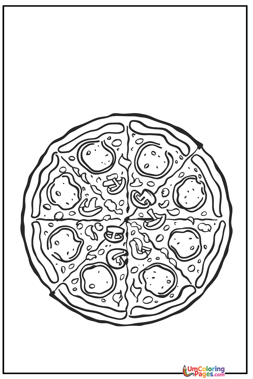 Pizza coloring page 5 - free printable PDF
