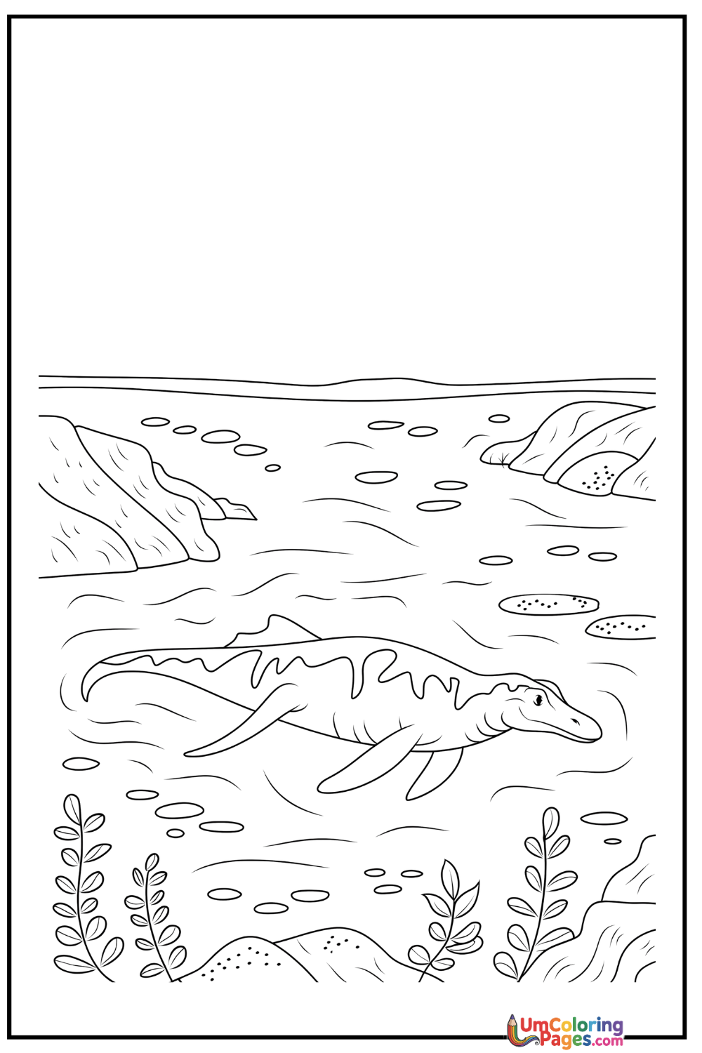 Plesiosaurus coloring page - free printable