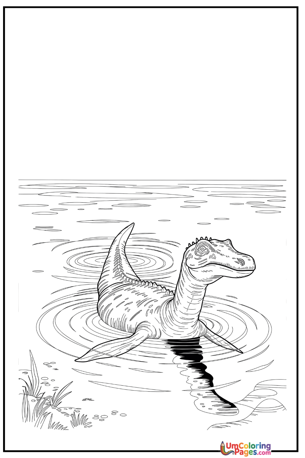 Plesiosaurus coloring page 2 - free printable PDF