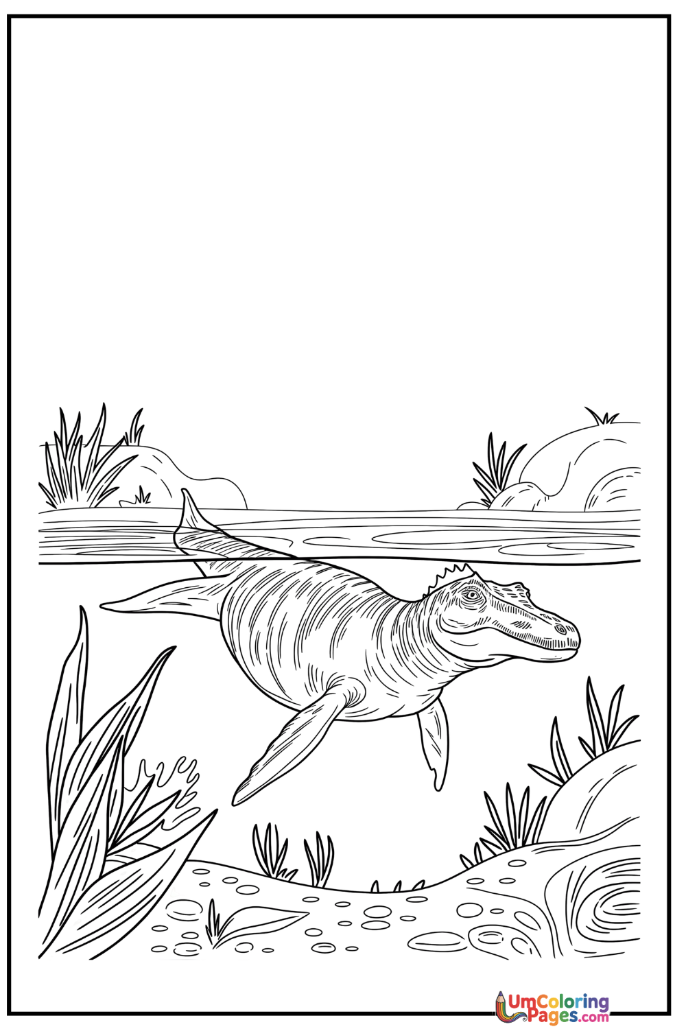 Plesiosaurus coloring page 5 - free printable PDF