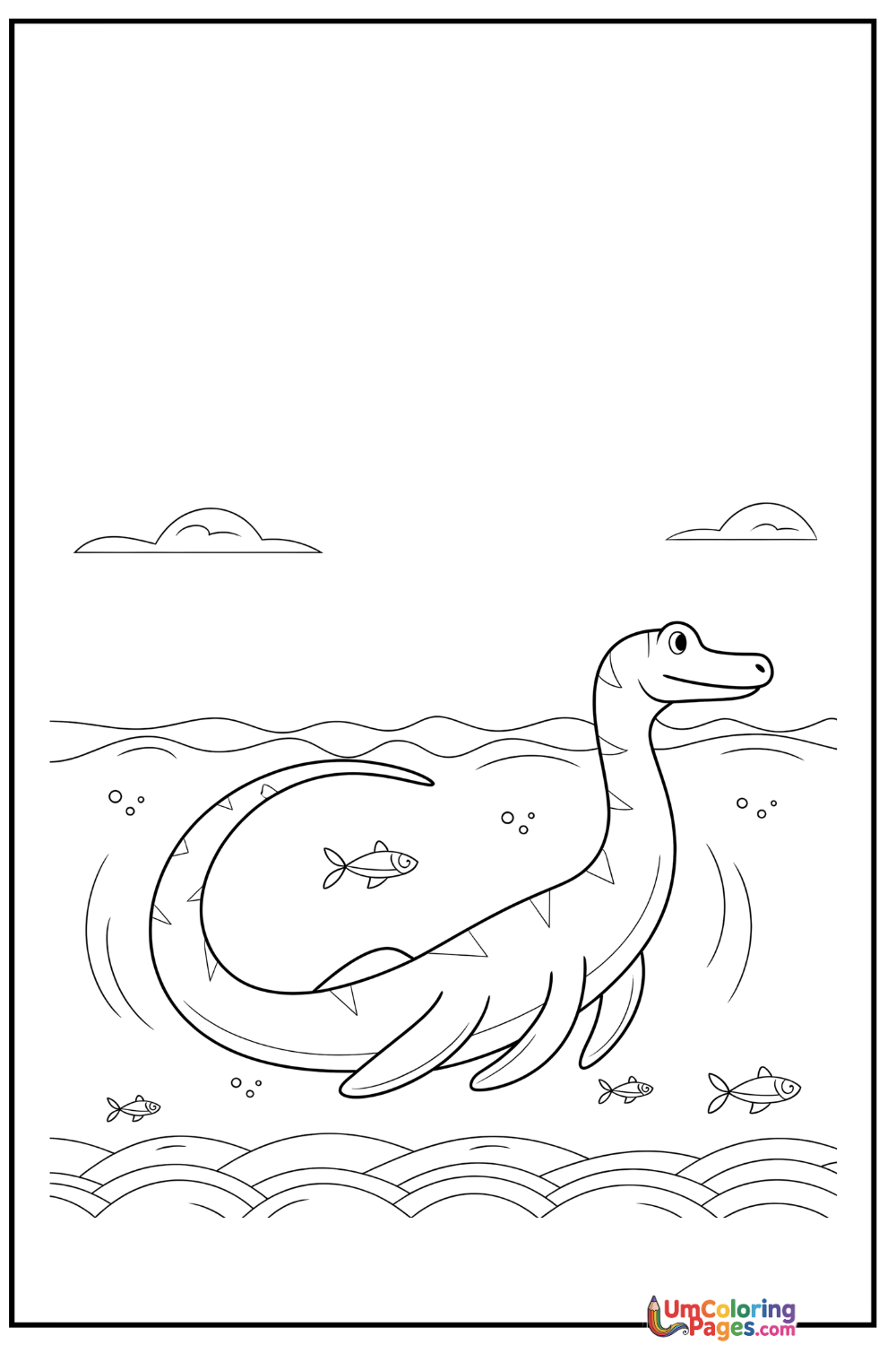 Plesiosaurus coloring page 6 - free printable PDF