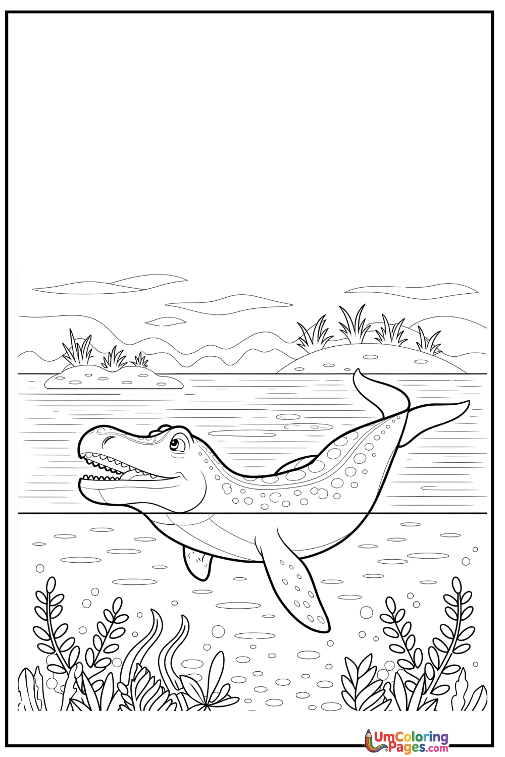 Plesiosaurus coloring page 7 - free printable PDF
