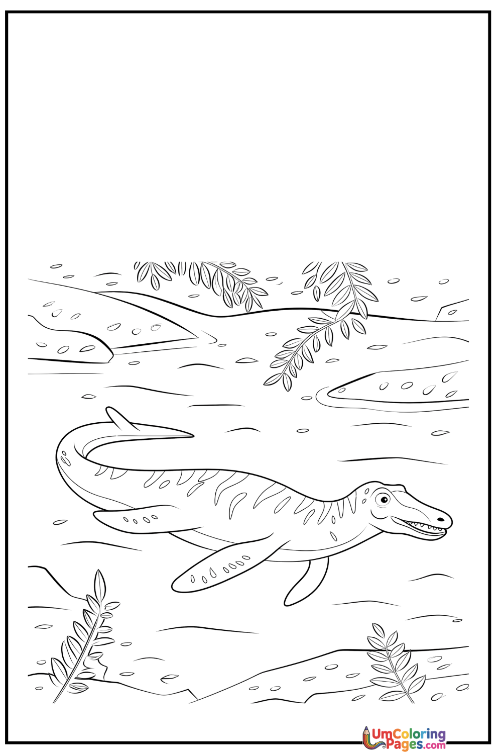Plesiosaurus coloring page 8 - free printable PDF