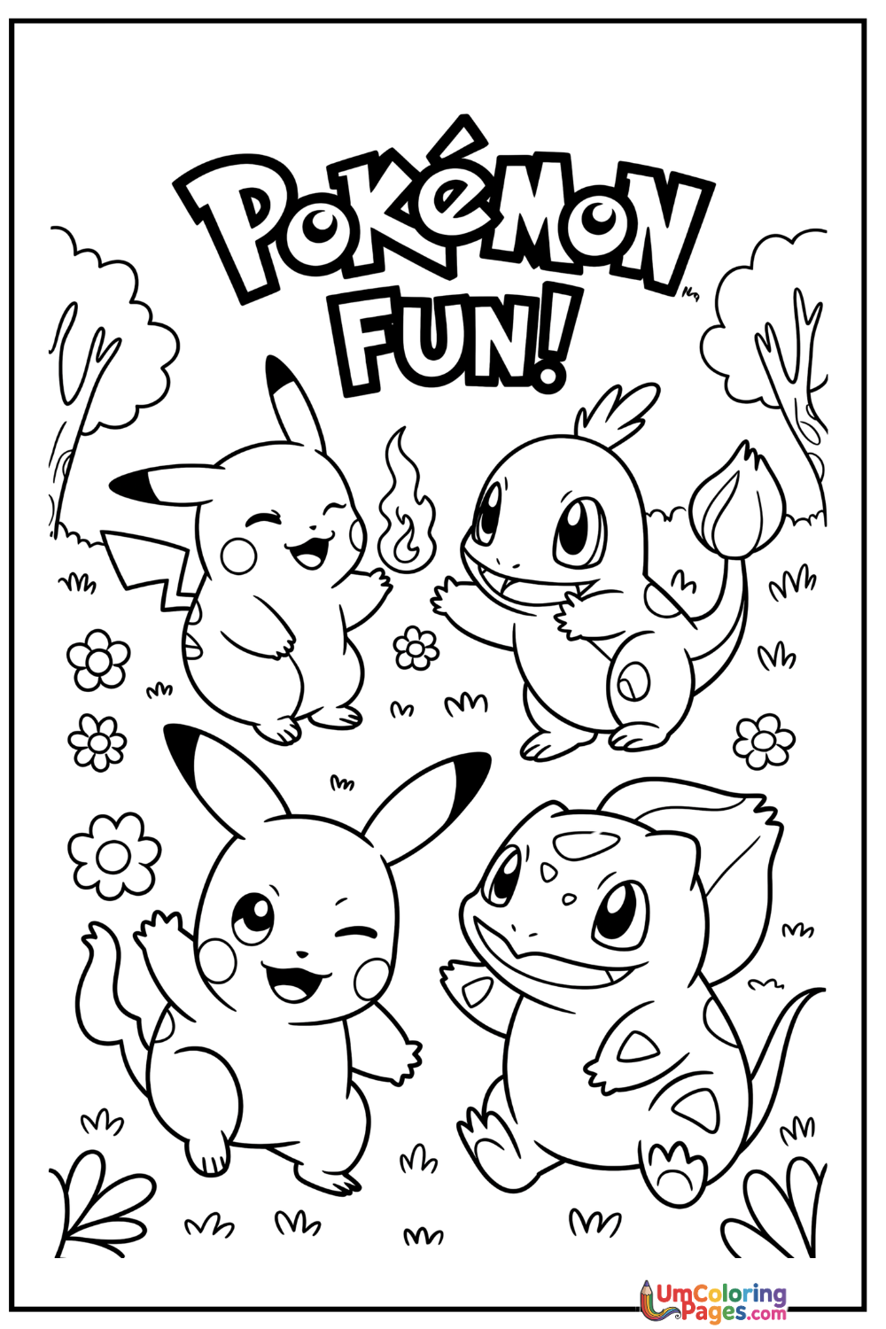 Pokemon coloring page 2 - free printable PDF