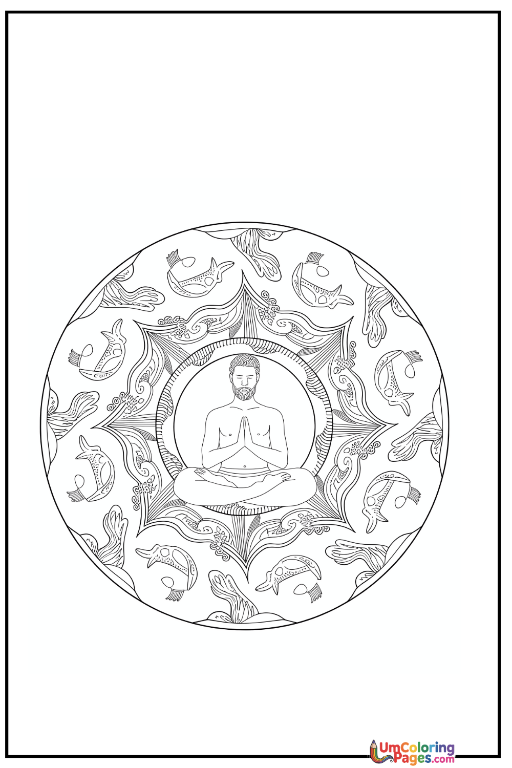 Poseidon coloring page 3 - free printable PDF