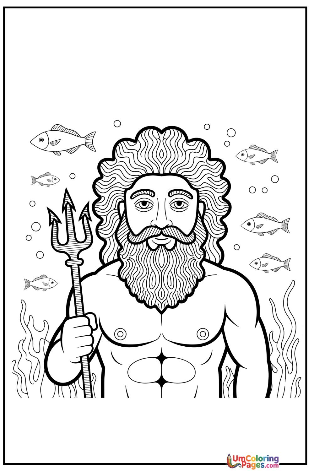 Poseidon coloring page 6 - free printable PDF