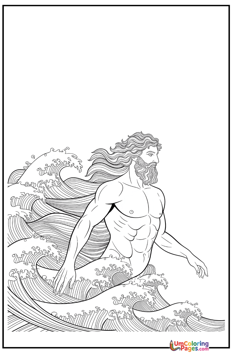 Poseidon coloring page 7 - free printable PDF
