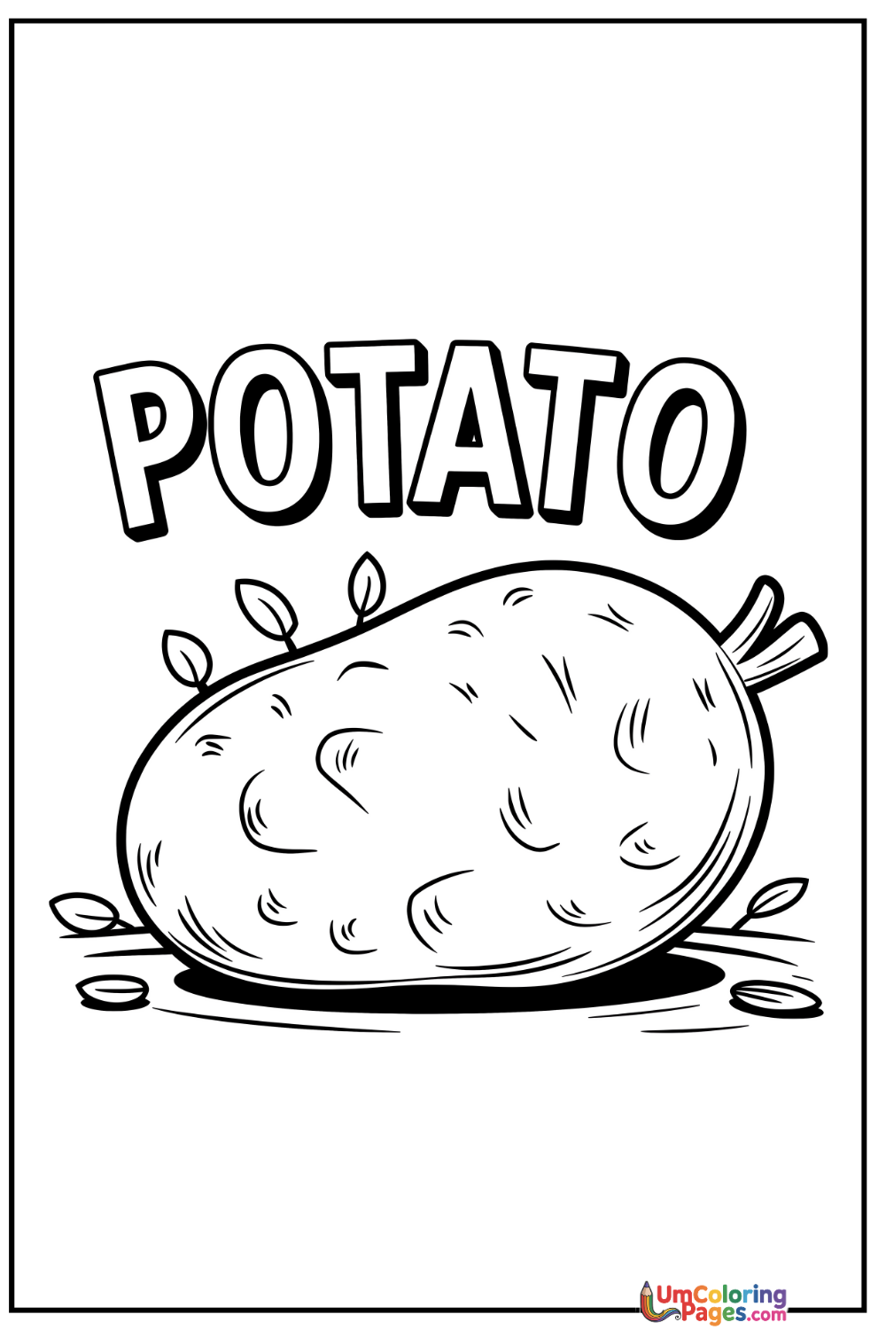 Potato coloring page - free printable