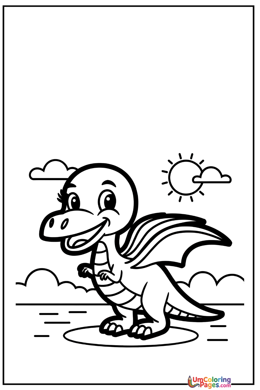 Pterodactyl coloring page - free printable