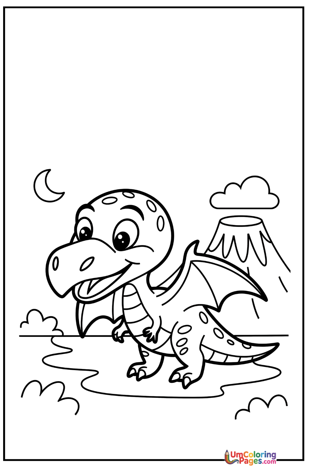 Pterodactyl coloring page 2 - free printable PDF
