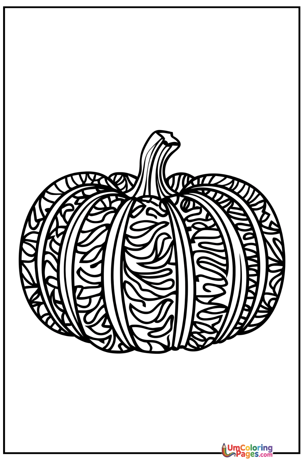 Pumpkin coloring page 2 - free printable PDF