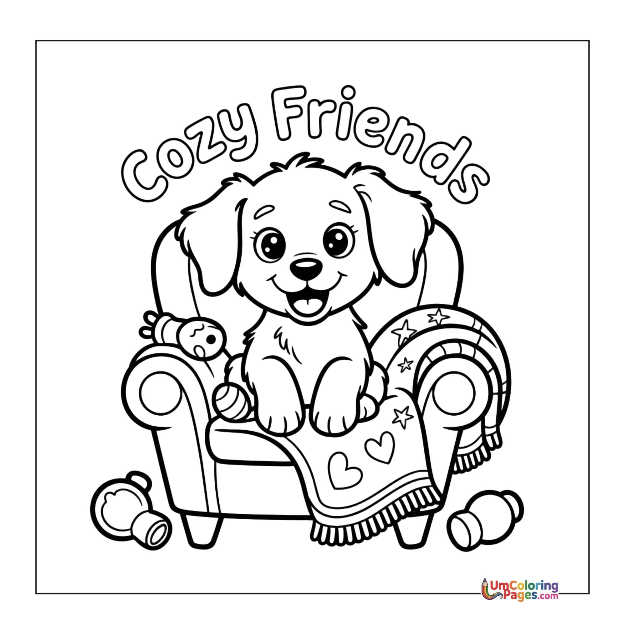 Puppy coloring page 2 - free printable PDF