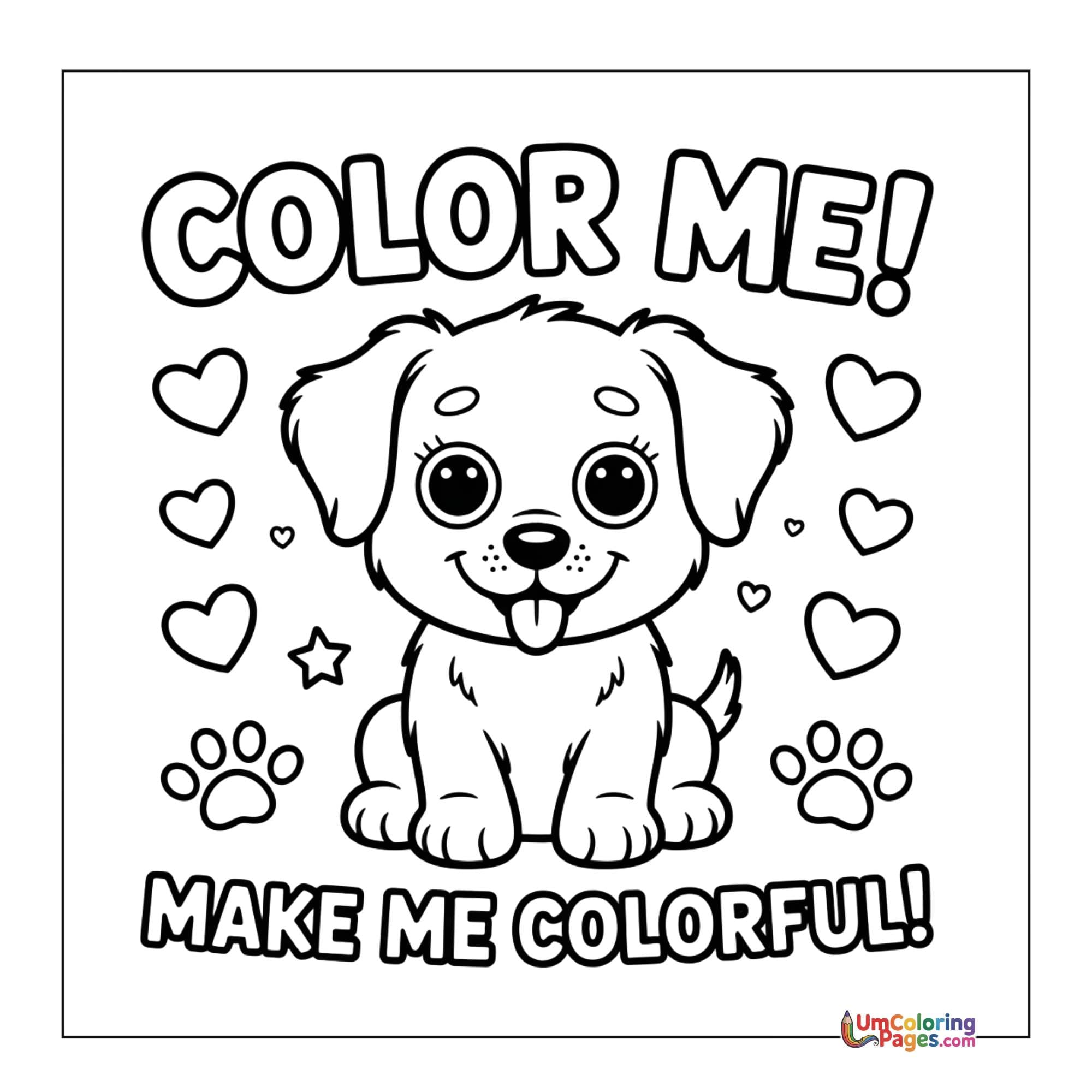 Puppy coloring page 3 - free printable PDF