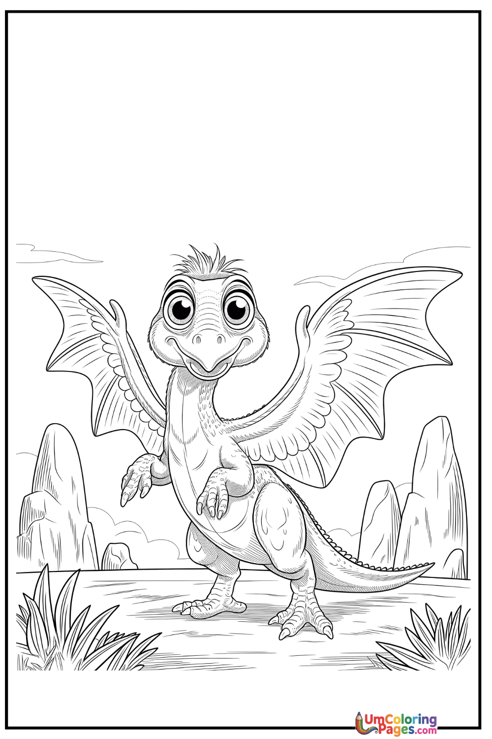 Quetzalcoatlus coloring page 2 - free printable PDF