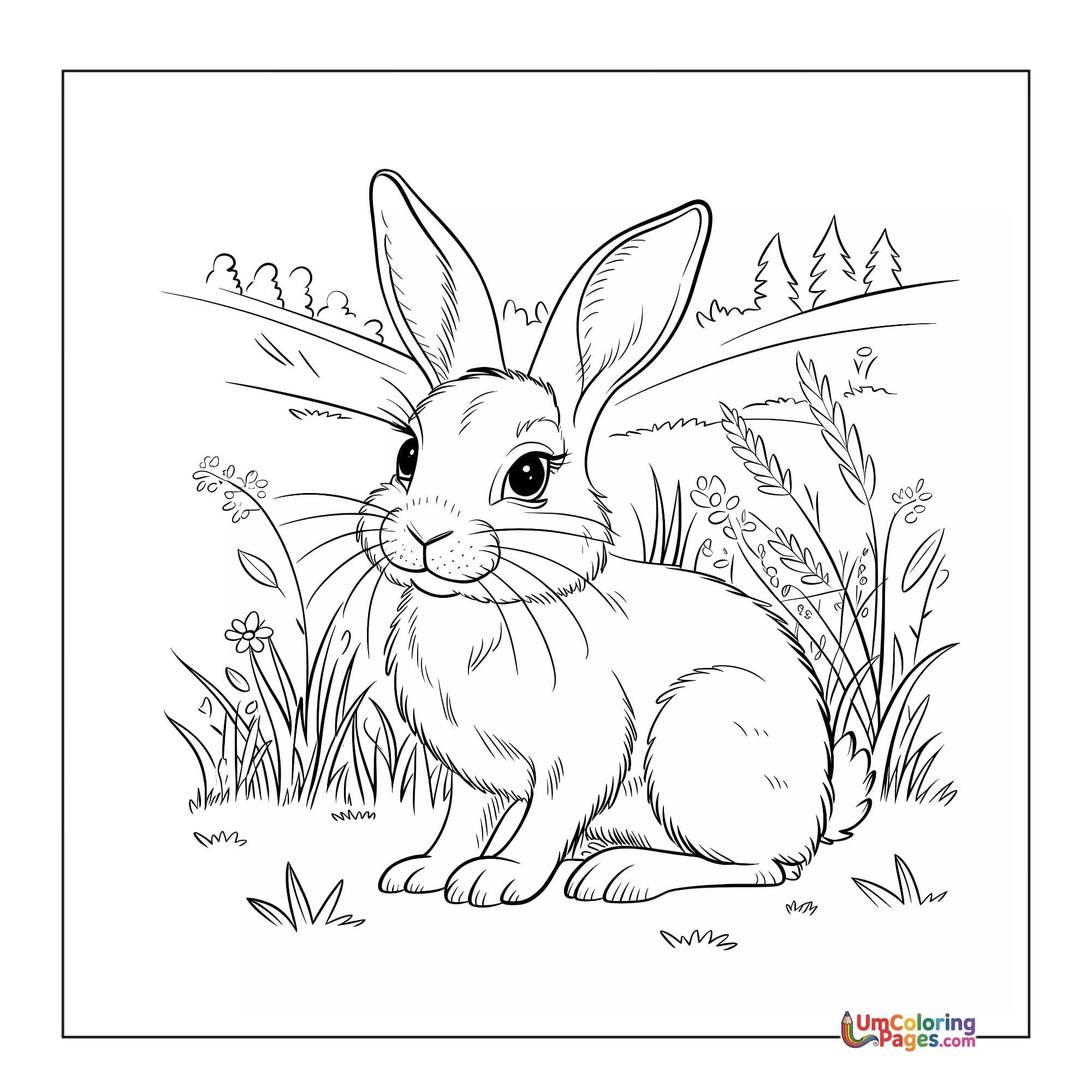Rabbit coloring page - free printable