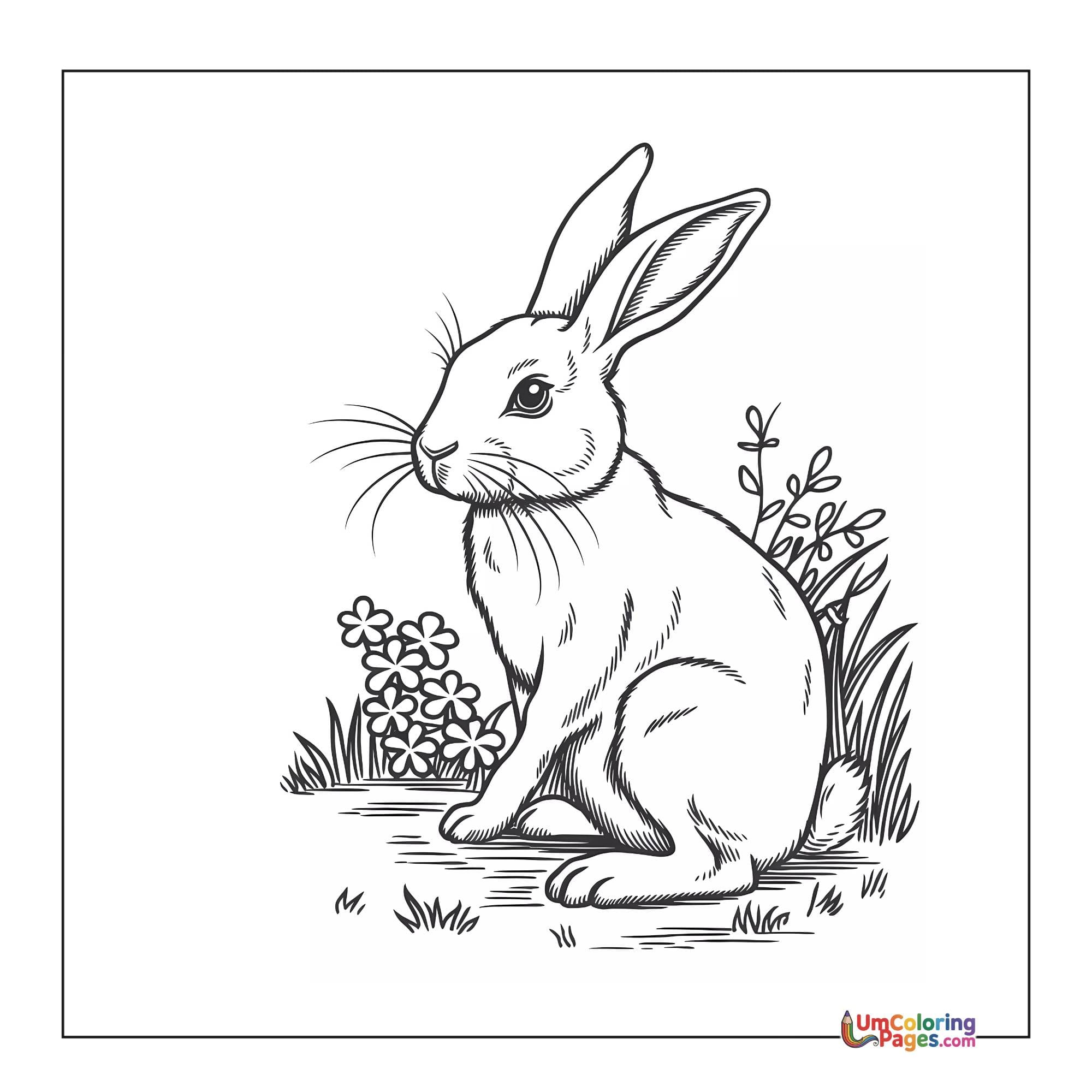 Rabbit coloring page 3 - free printable PDF