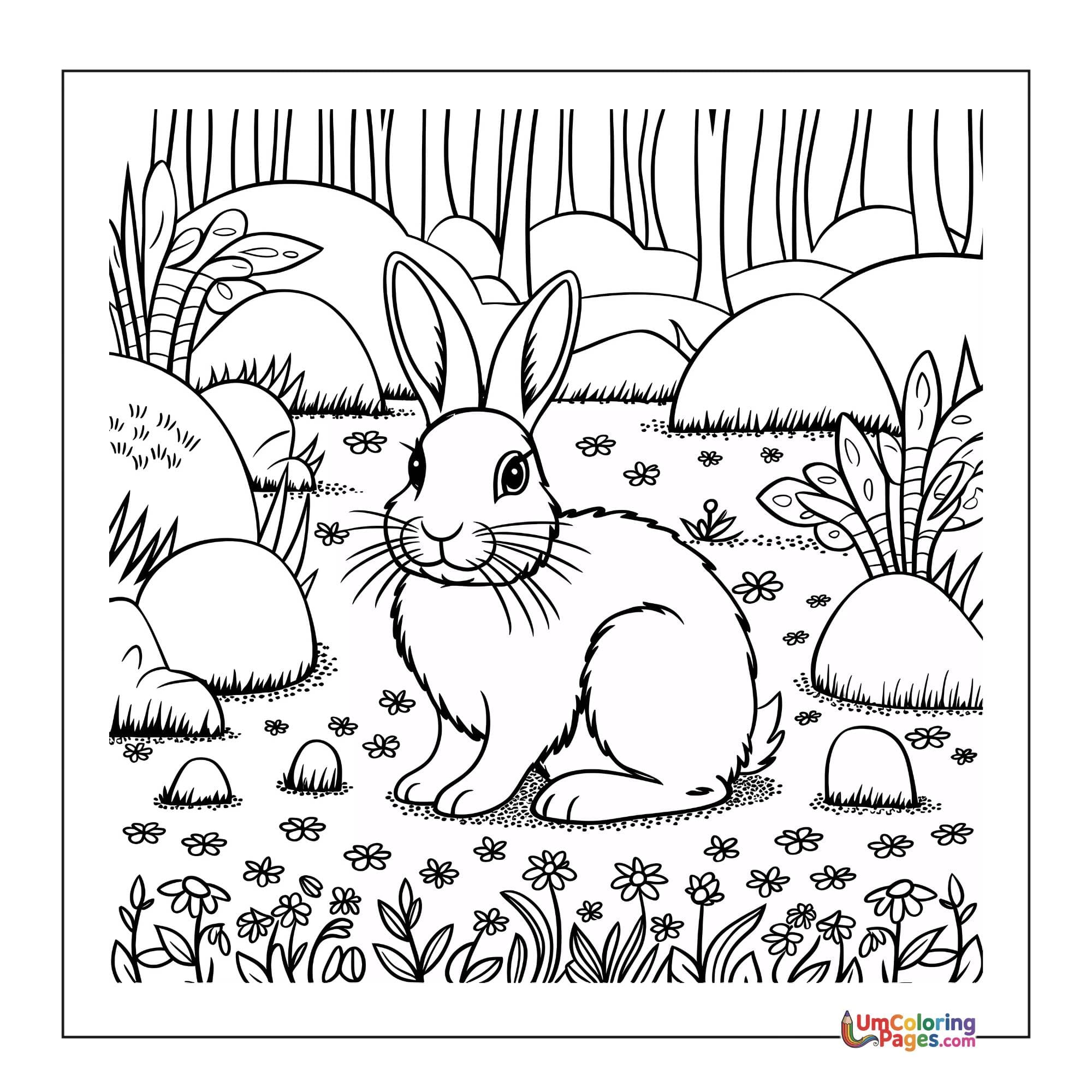 Rabbit coloring page 4 - free printable PDF