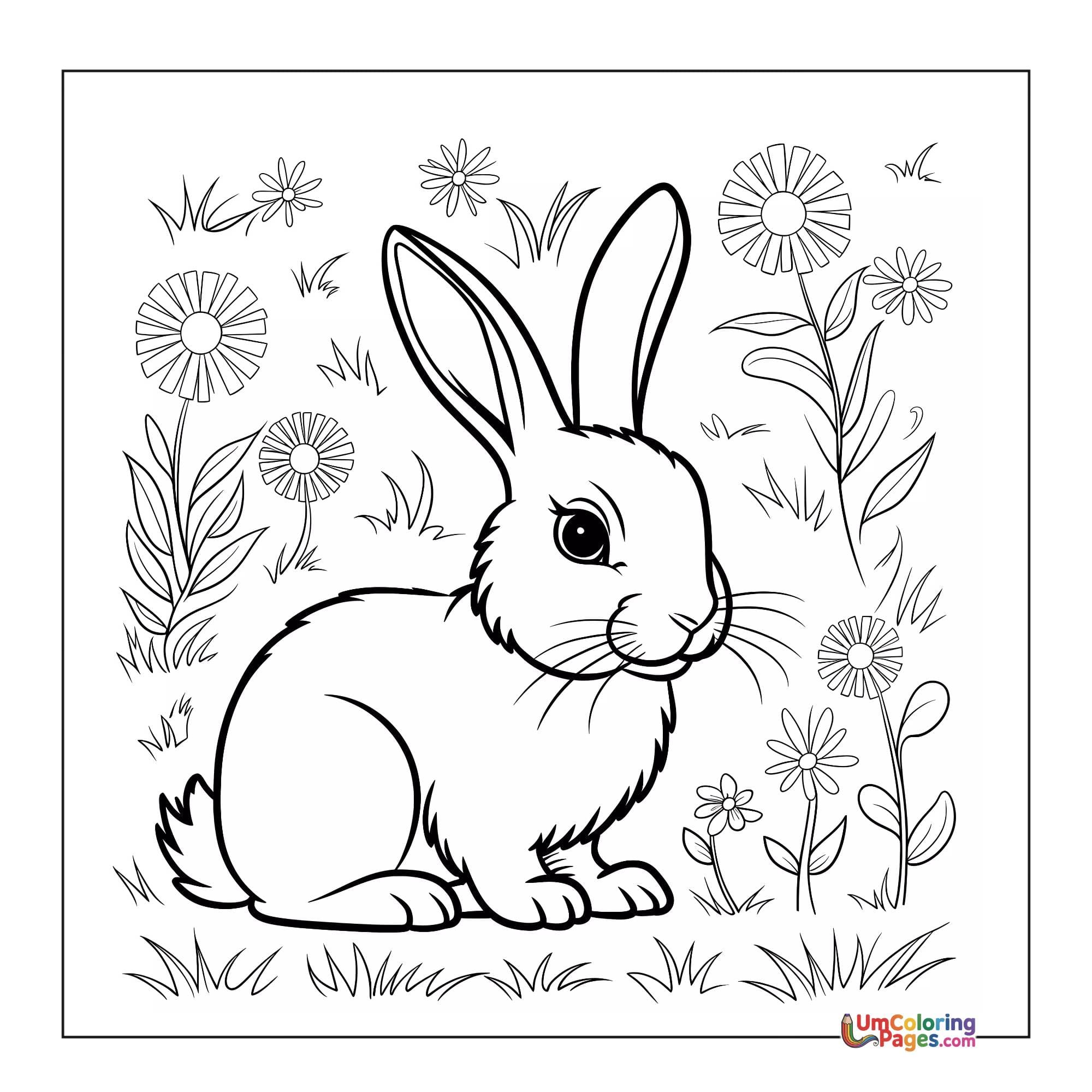 Rabbit coloring page 6 - free printable PDF