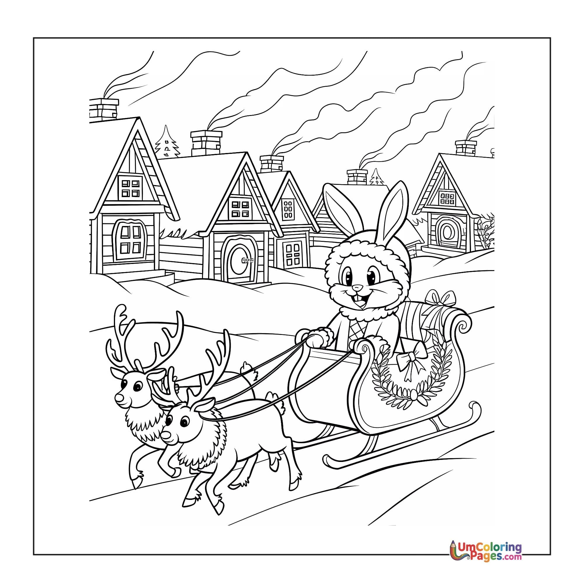 Rabbit coloring page 7 - free printable PDF