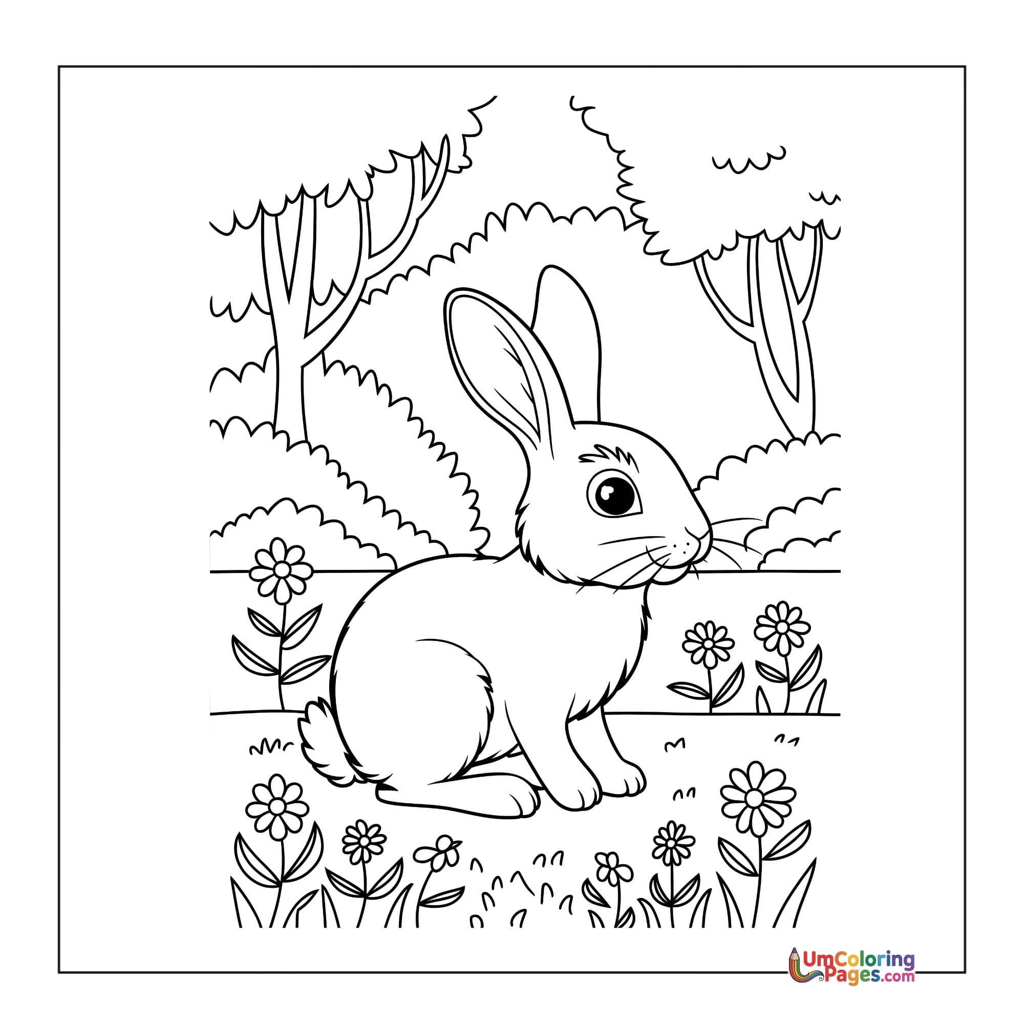 Rabbit coloring page 8 - free printable PDF