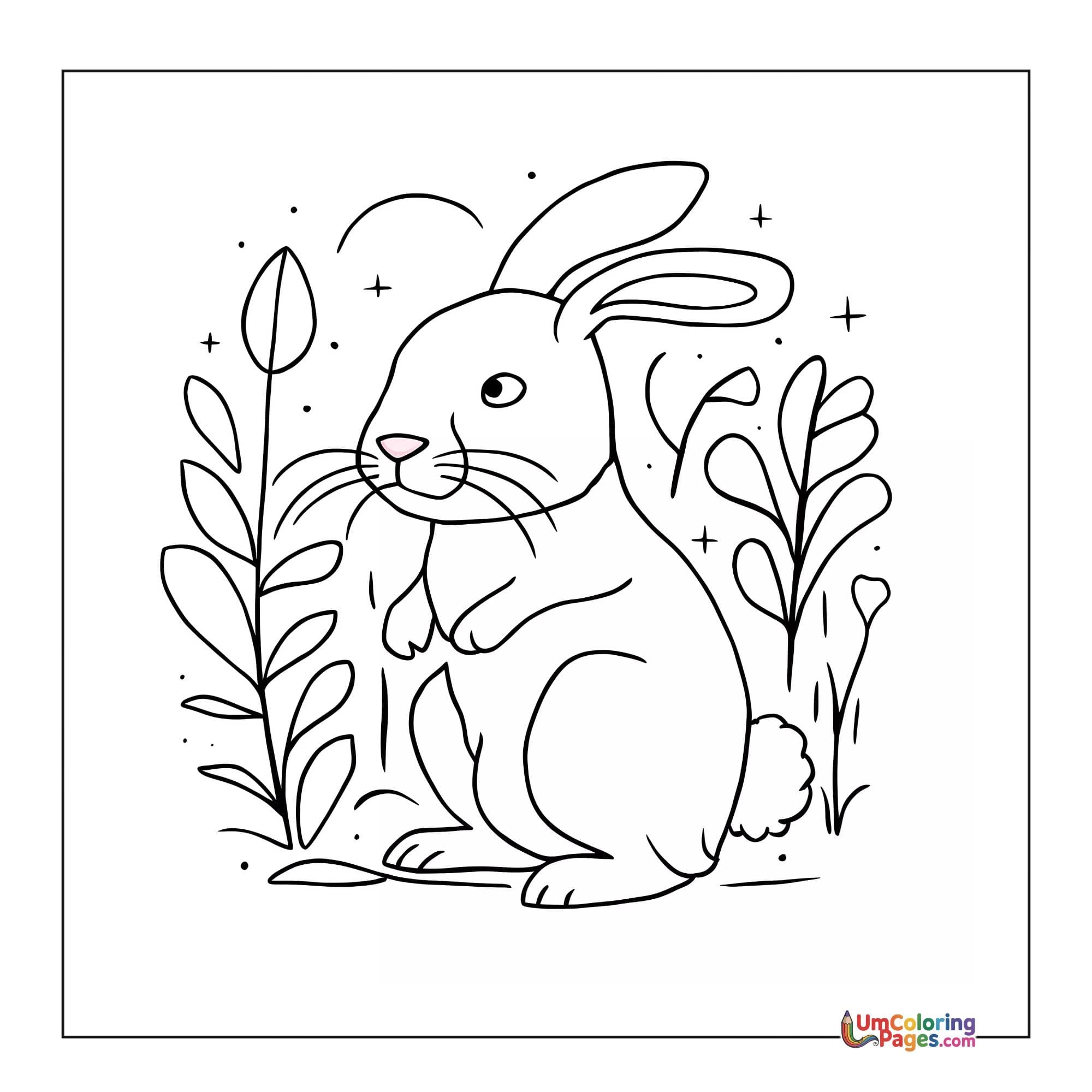 Rabbit coloring page 9 - free printable PDF