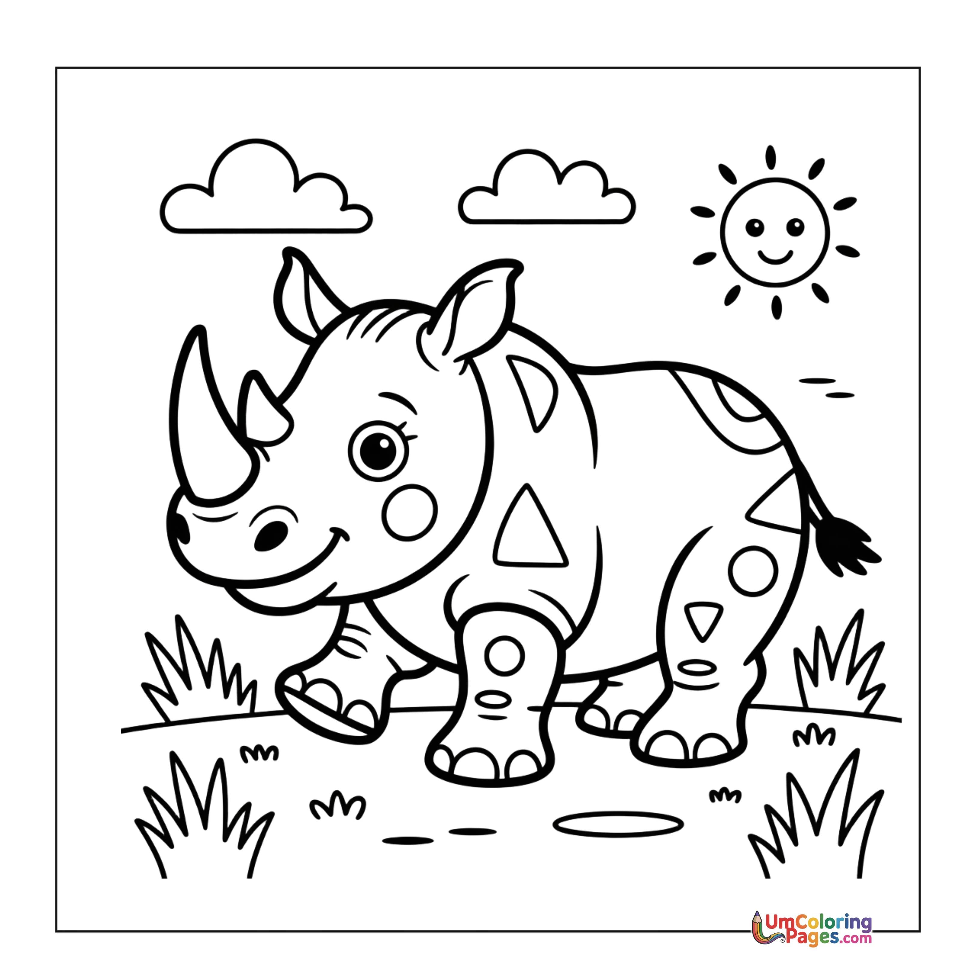 Rhinoceros coloring page - free printable