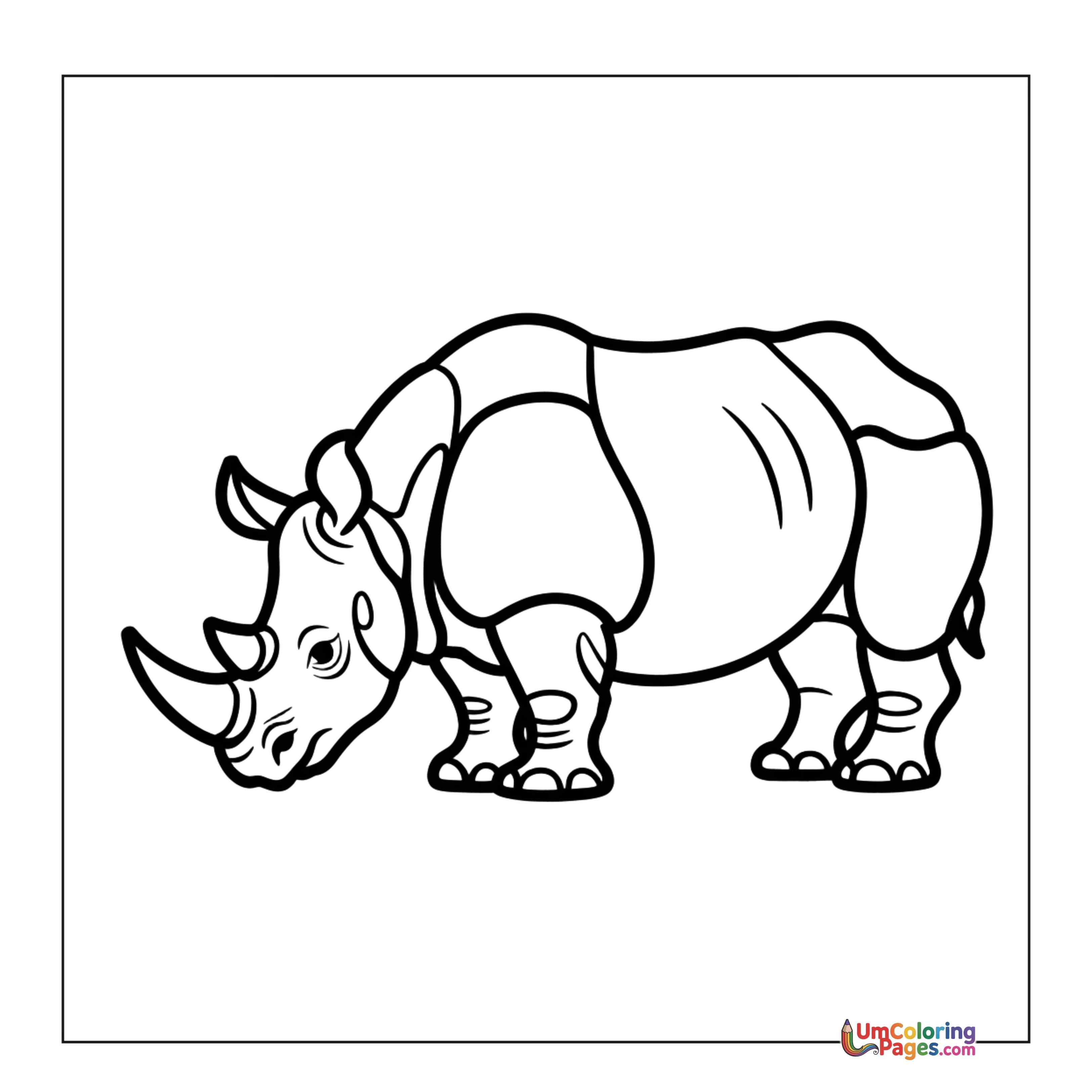 Rhinoceros coloring page 3 - free printable PDF
