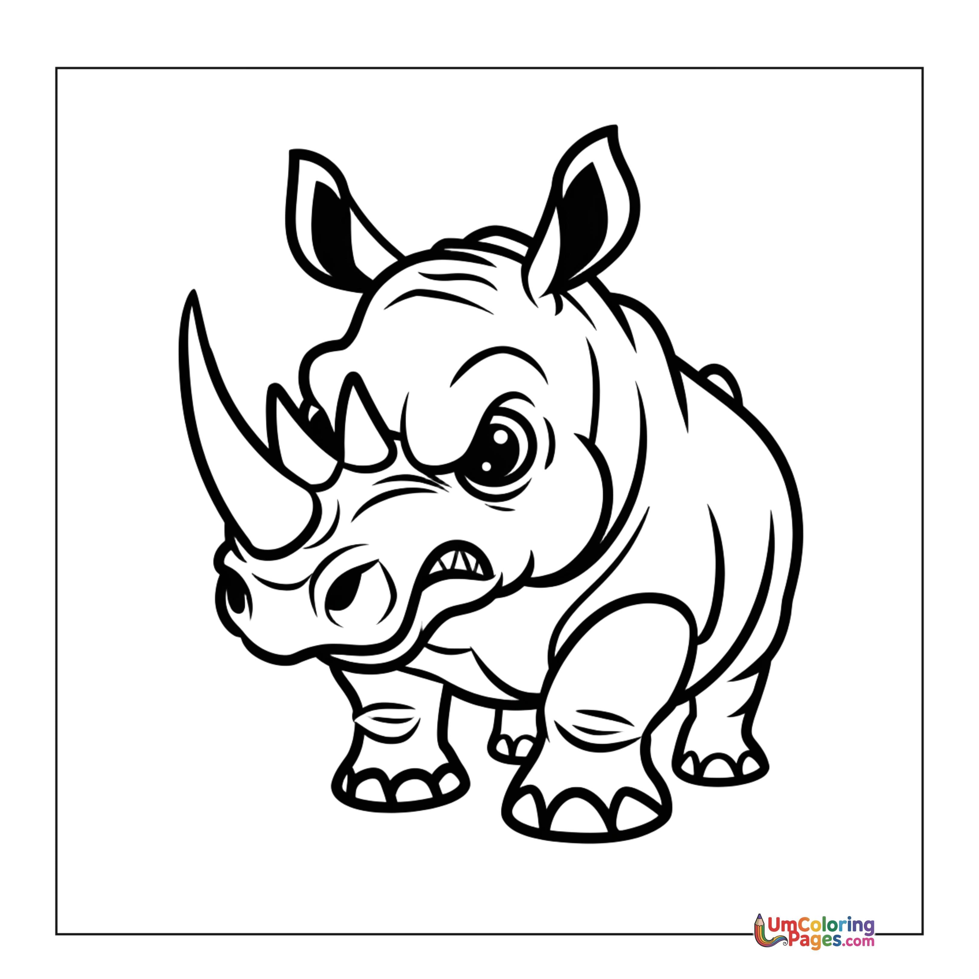 Rhinoceros coloring page 4 - free printable PDF