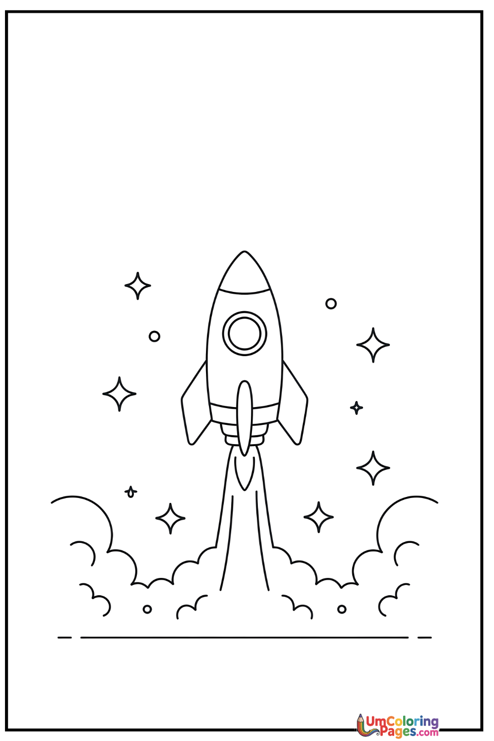 Rocket coloring page 3 - free printable PDF