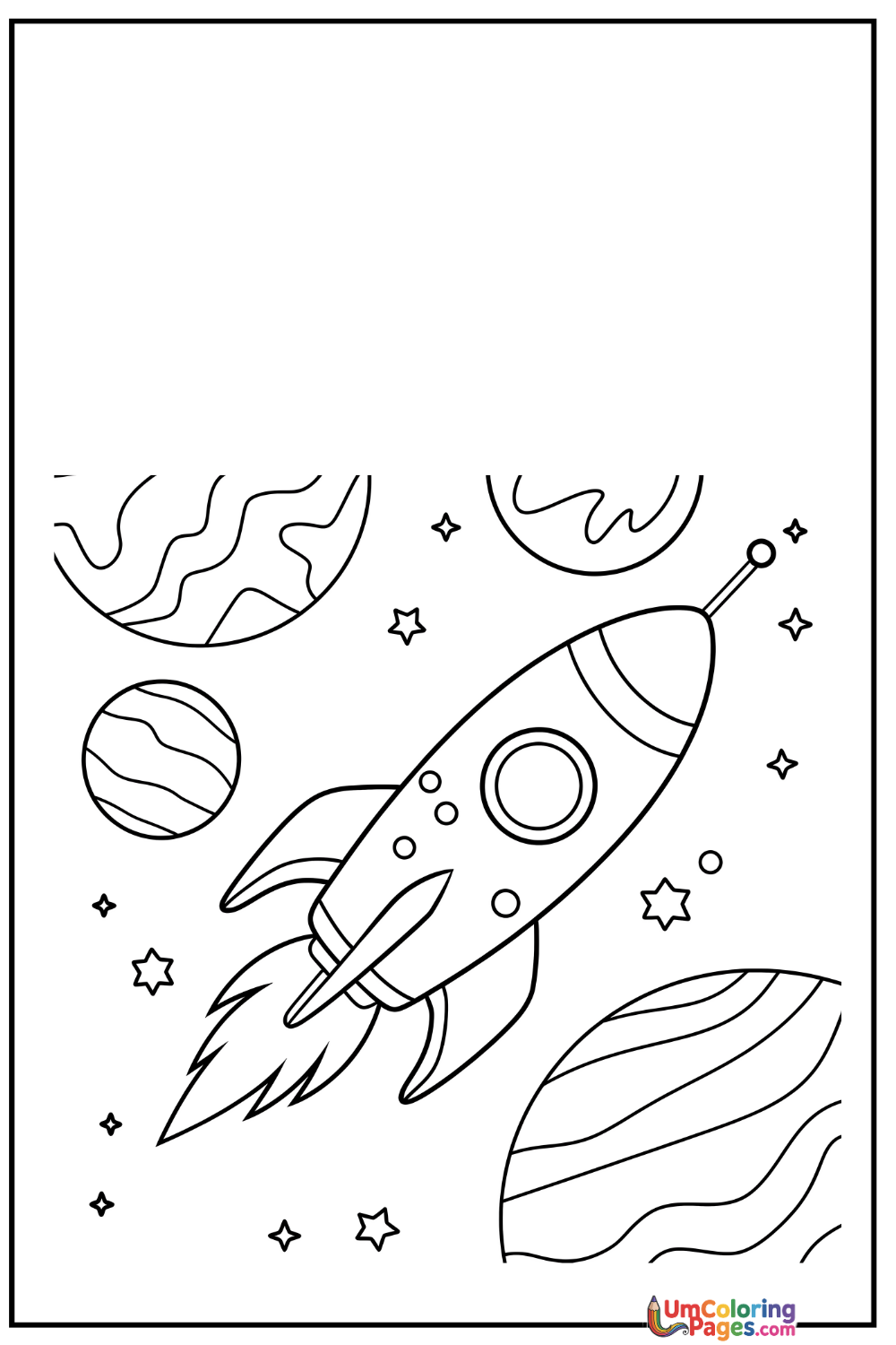 Rocket coloring page 4 - free printable PDF