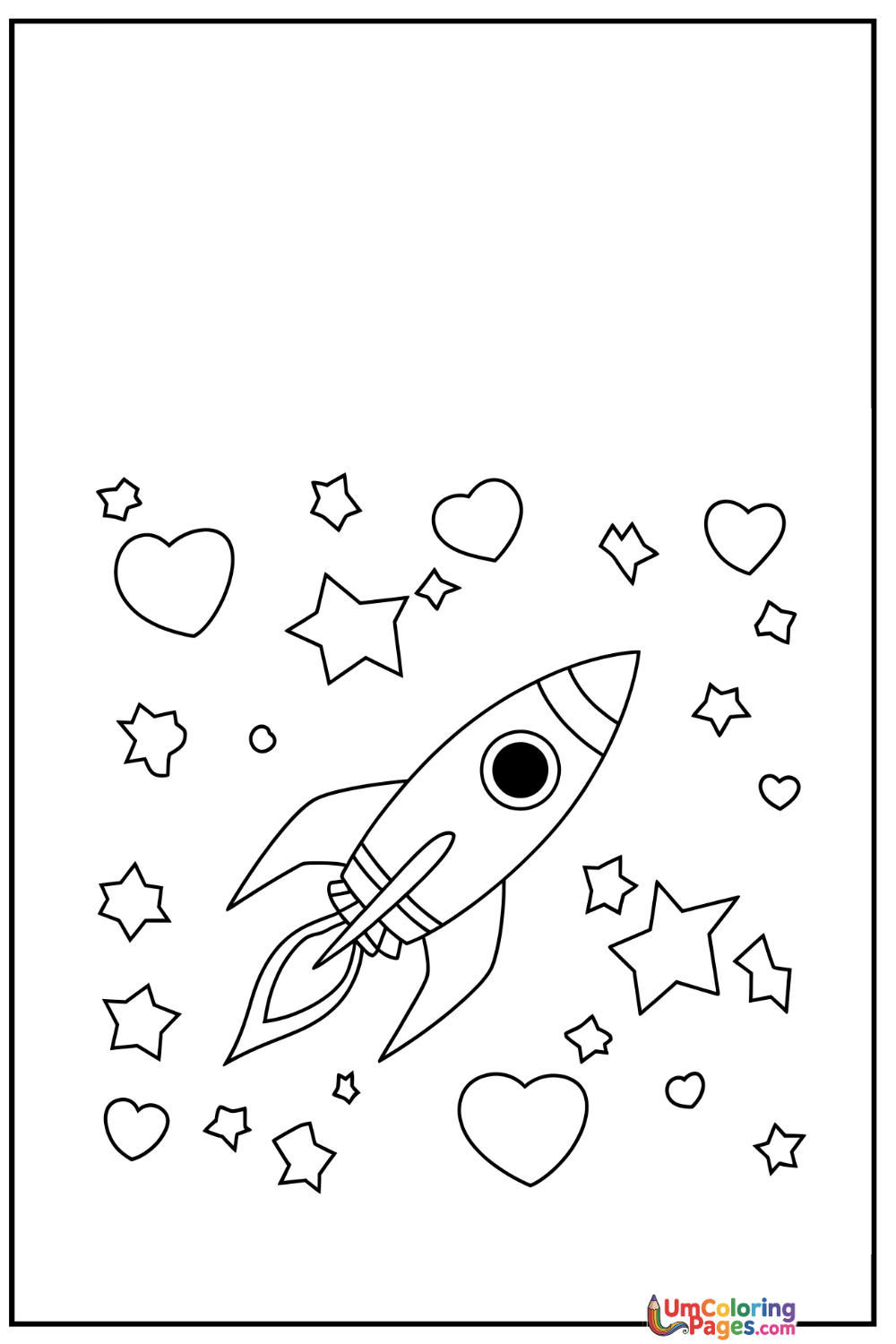 Rocket coloring page 5 - free printable PDF
