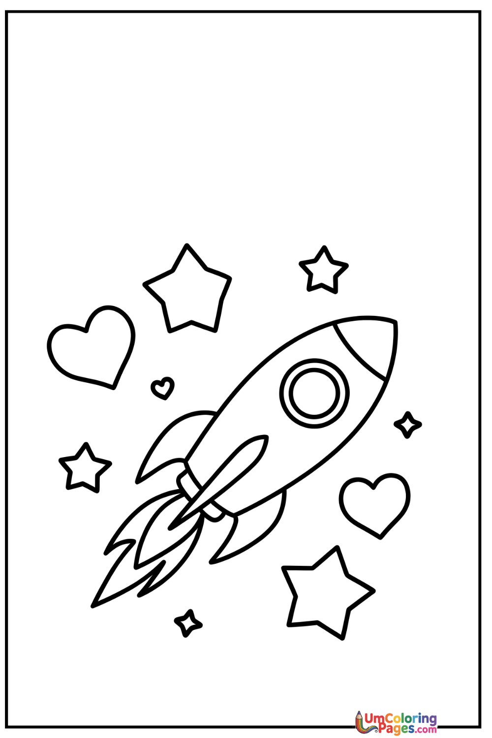 Rocket coloring page 6 - free printable PDF