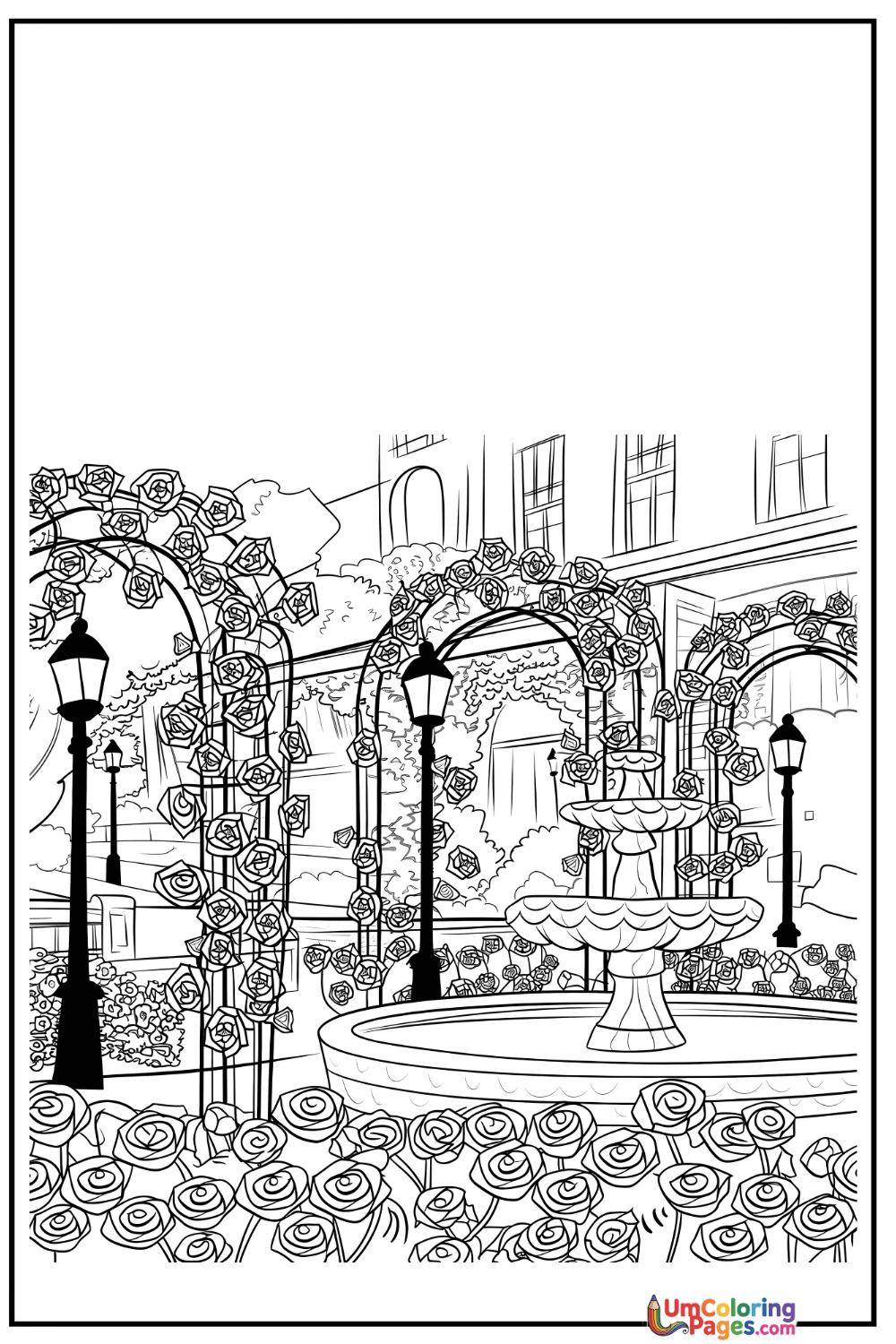 Rose  Garden coloring page - free printable