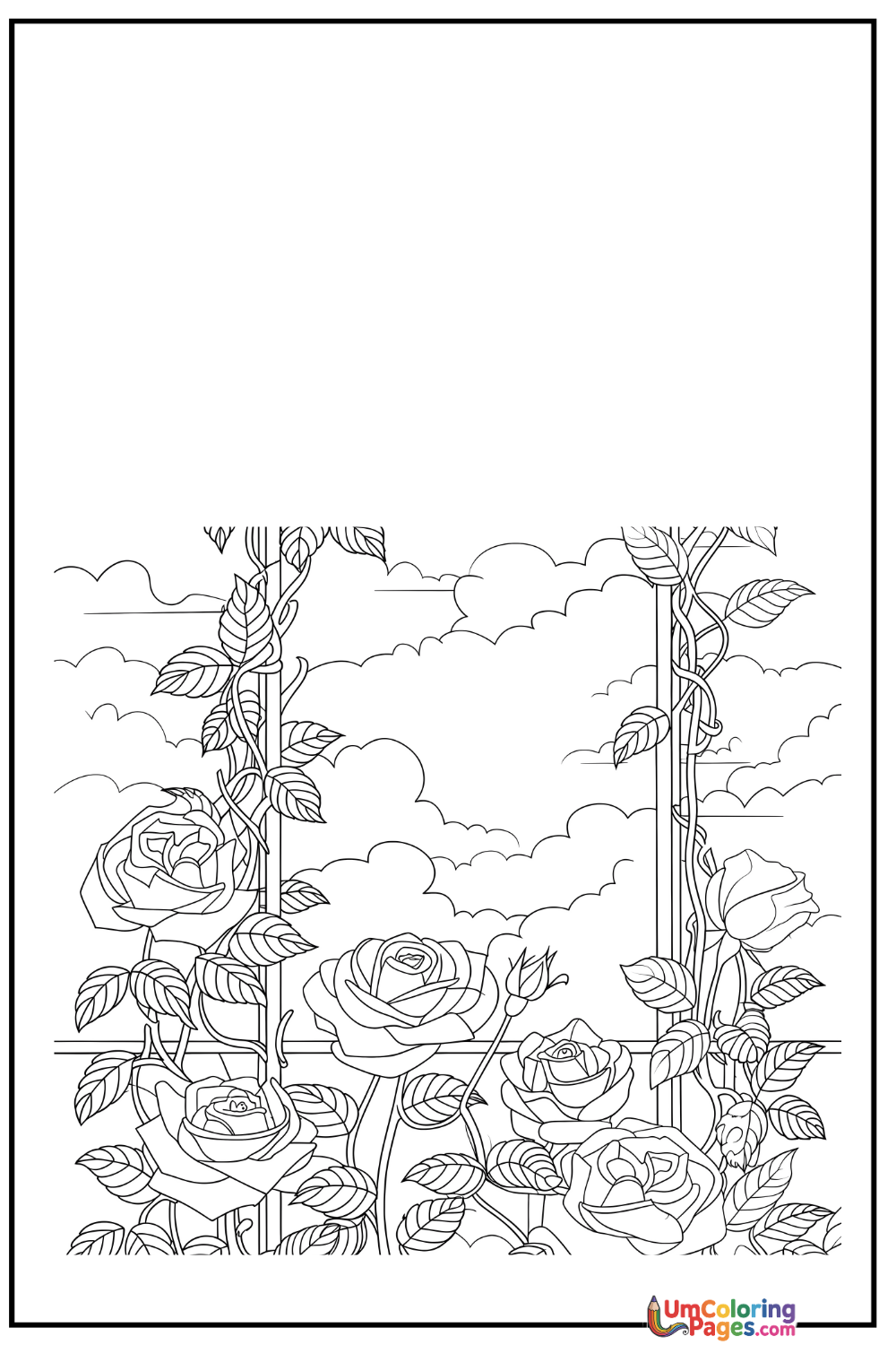 Rose  Garden coloring page 3 - free printable PDF