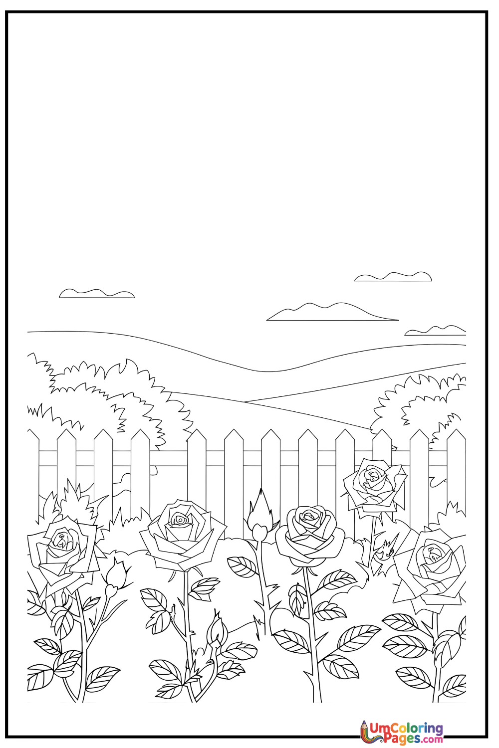Rose  Garden coloring page 4 - free printable PDF