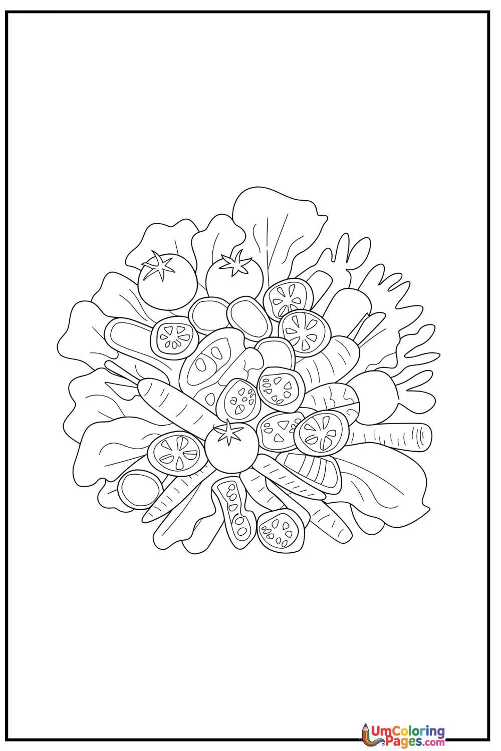 Salad coloring page 3 - free printable PDF