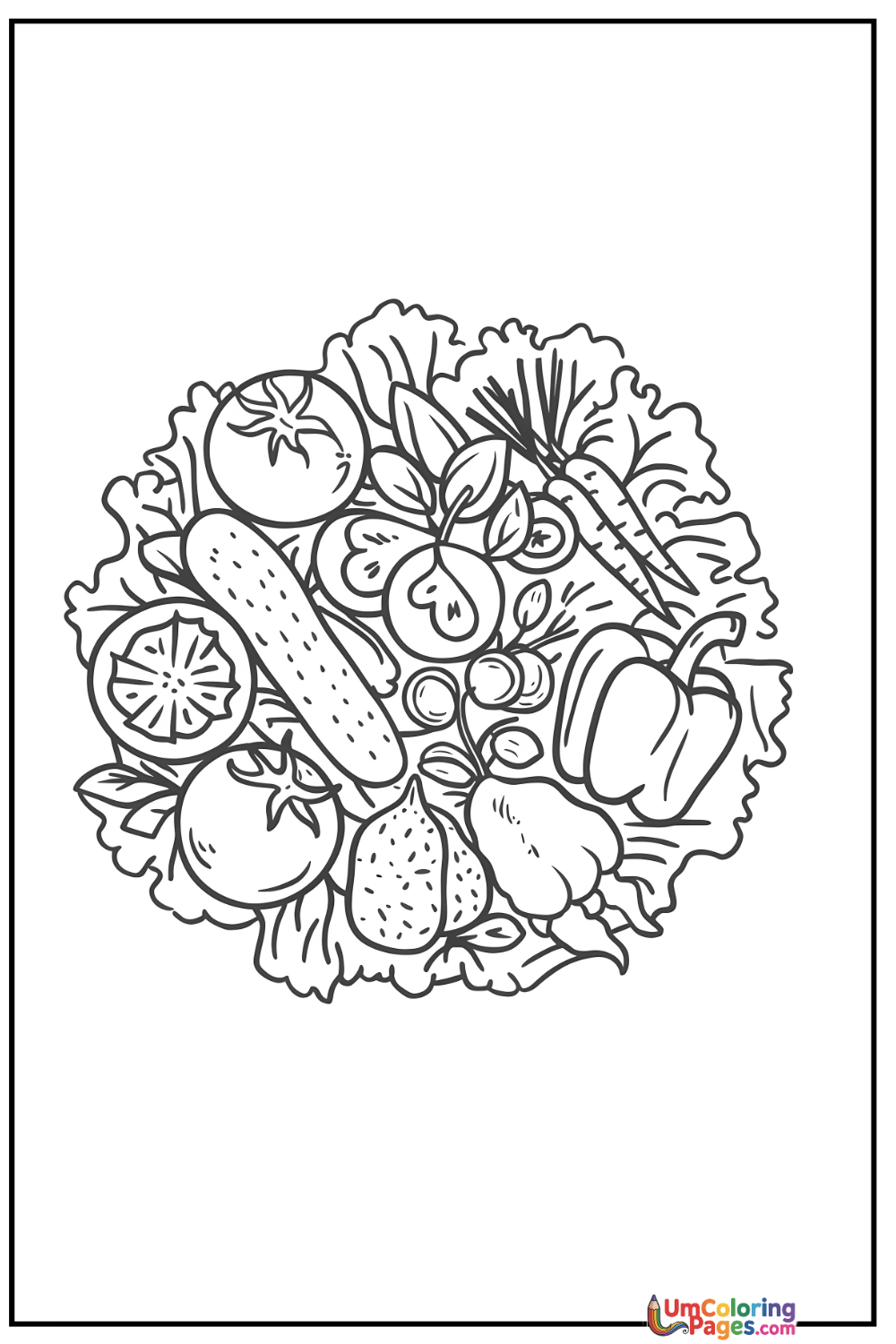 Salad coloring page 6 - free printable PDF