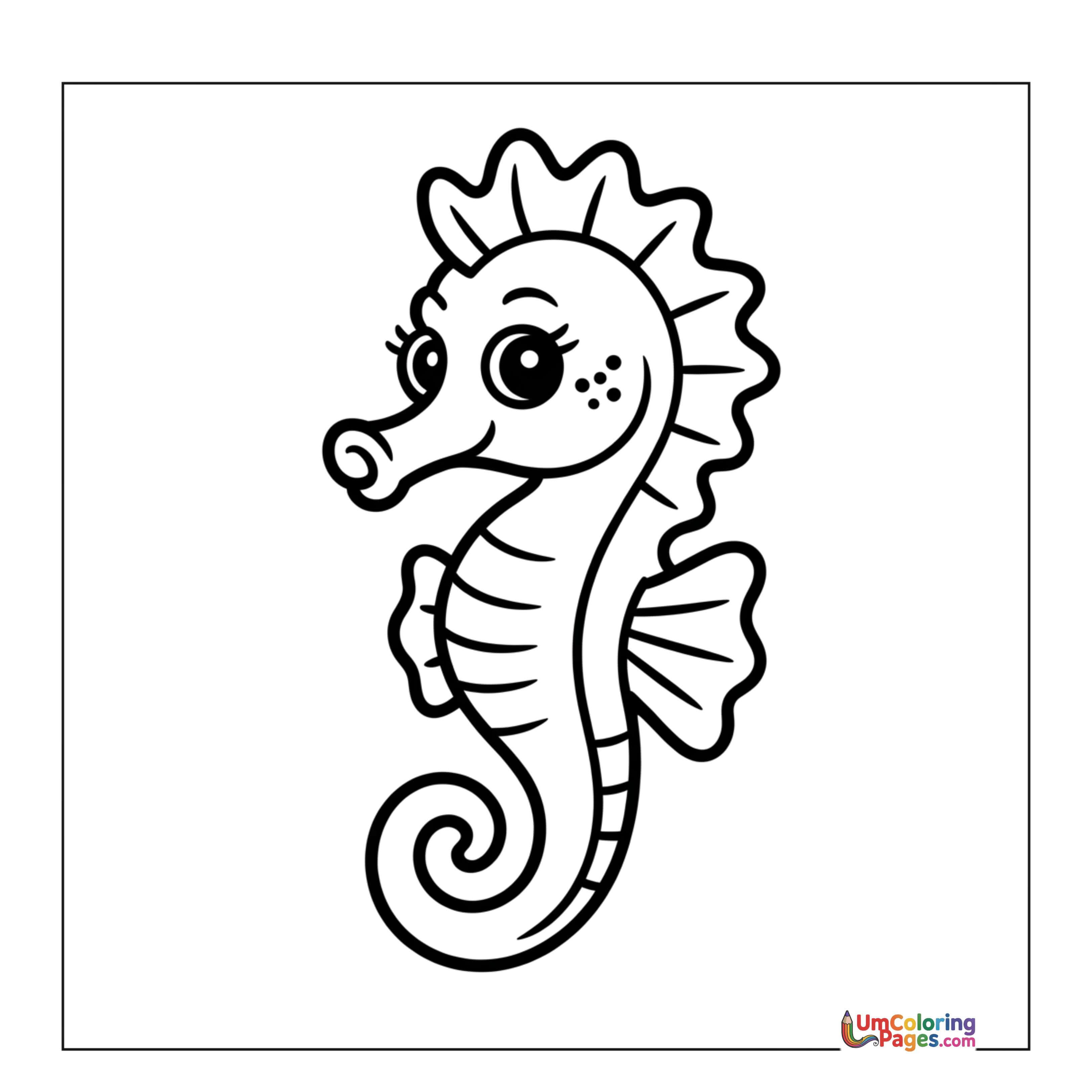 Seahorse coloring page - free printable