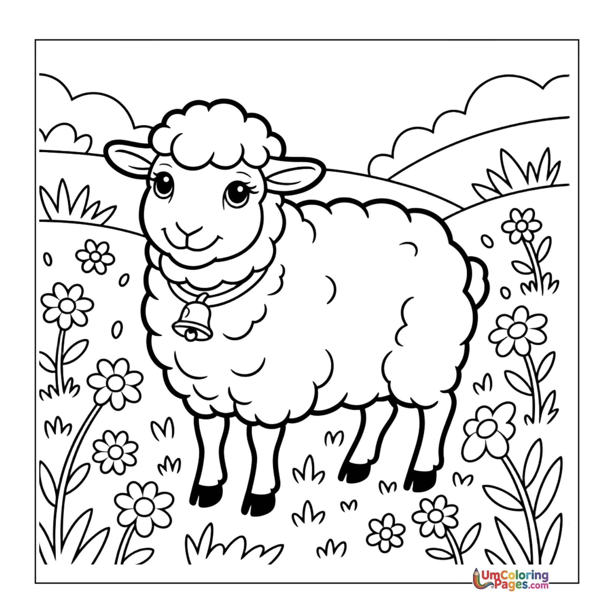 Sheep coloring page 2 - free printable PDF
