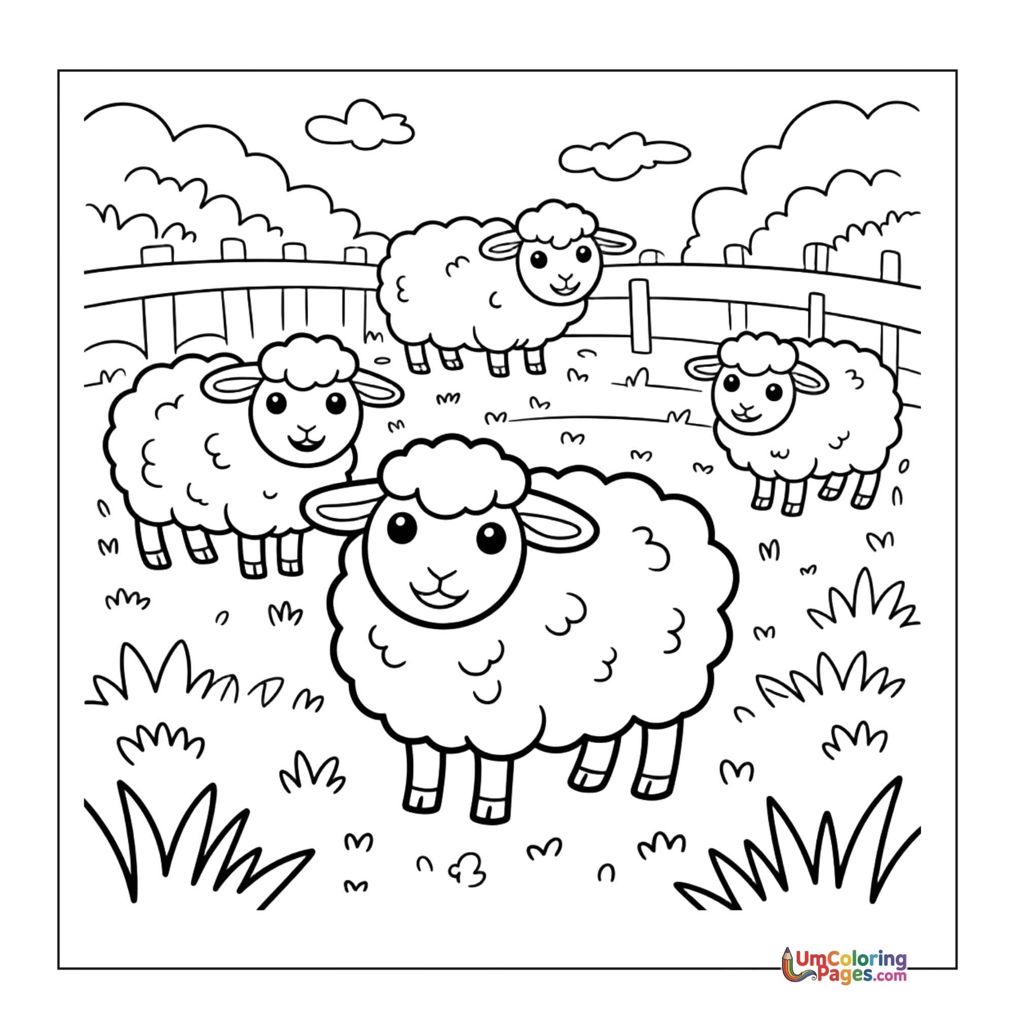 Sheep coloring page 5 - free printable PDF