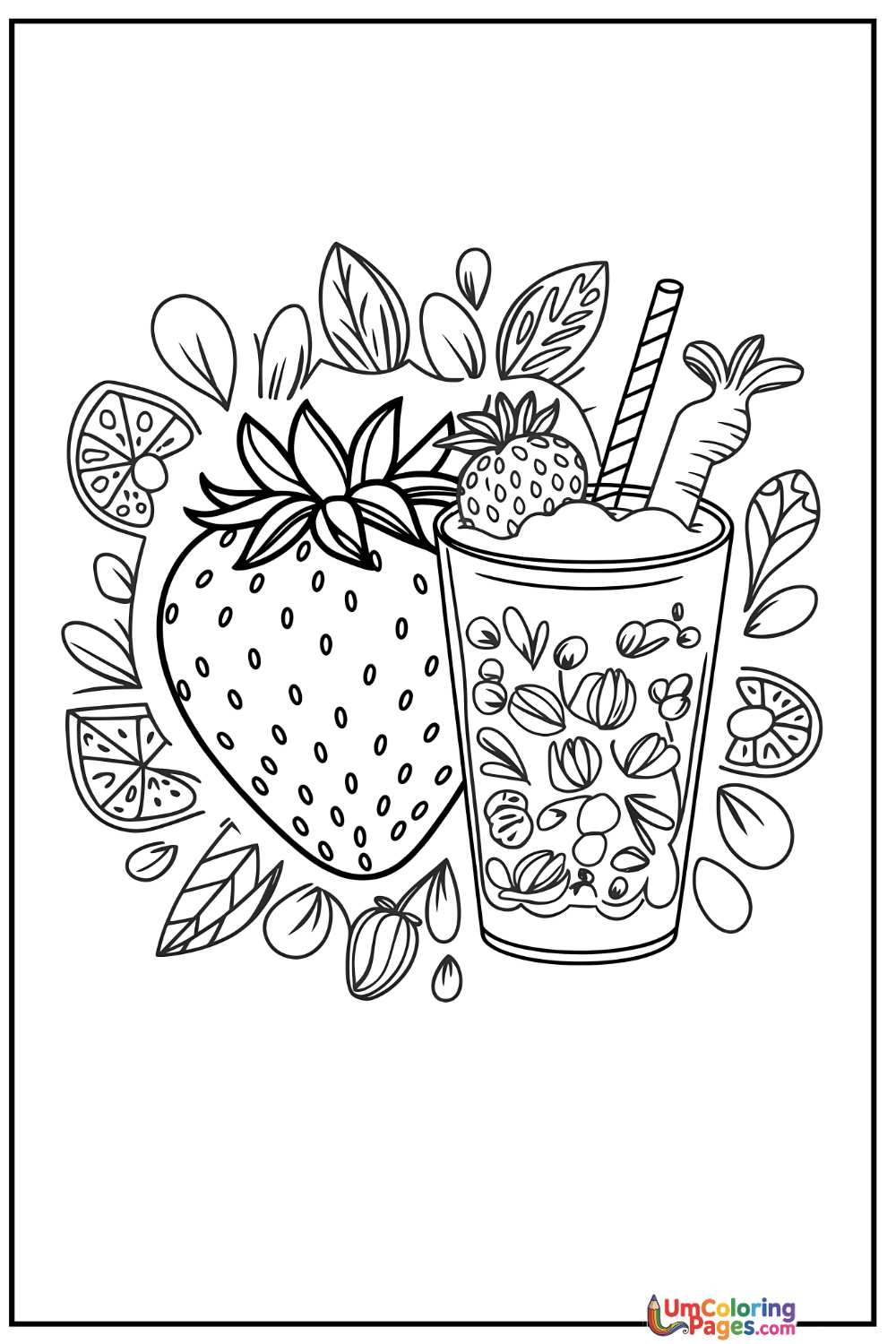 Smoothie coloring page 2 - free printable PDF