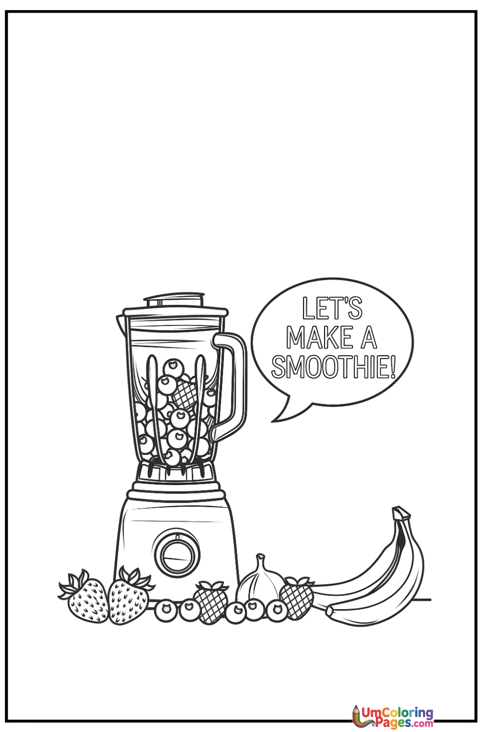 Smoothie coloring page 3 - free printable PDF