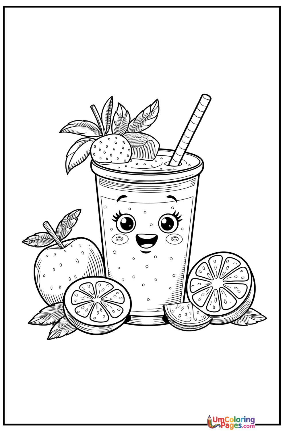 Smoothie coloring page 4 - free printable PDF