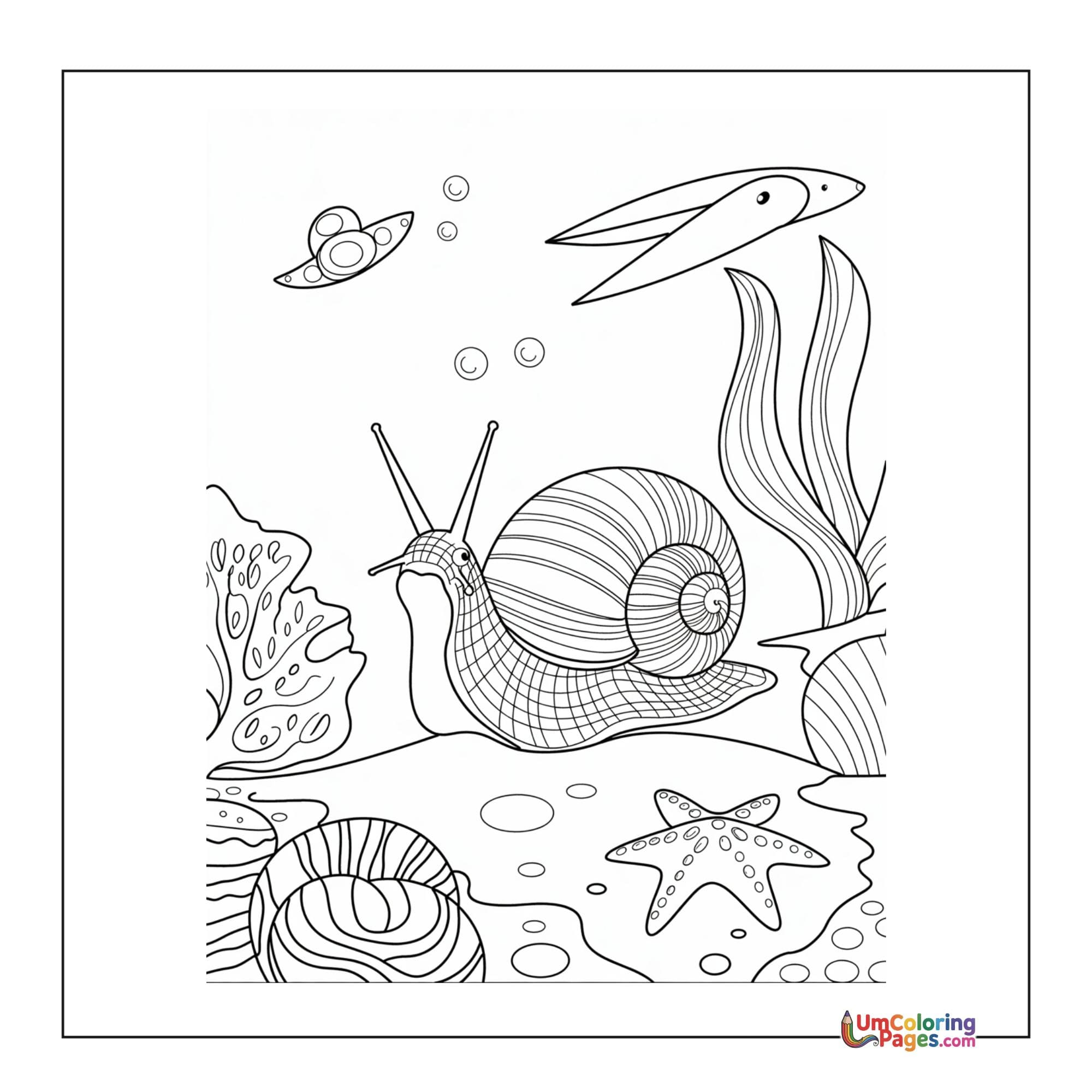 Snail coloring page 4 - free printable PDF