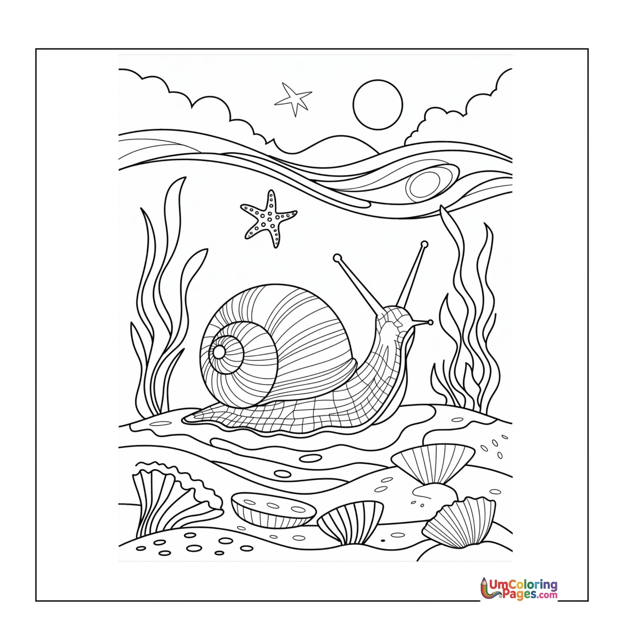 Snail coloring page 5 - free printable PDF