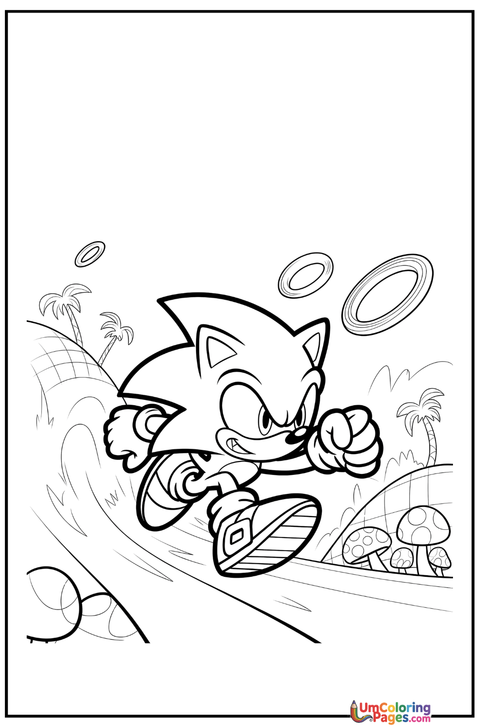 Sonic coloring page 4 - free printable PDF