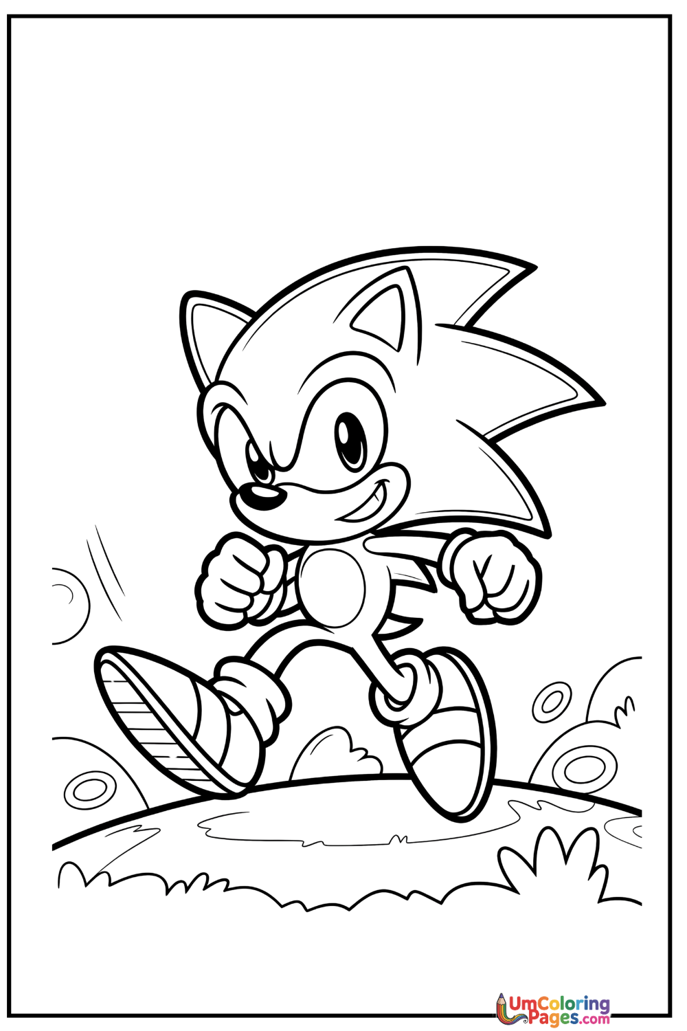 Sonic coloring page 5 - free printable PDF