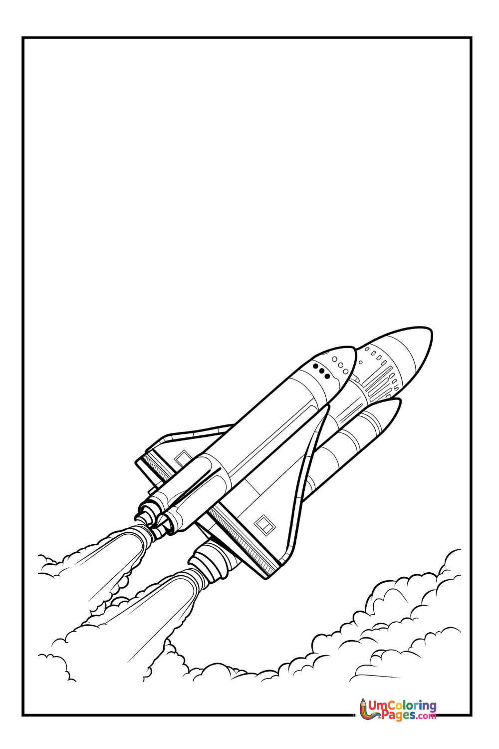 Space Shuttle coloring page - free printable