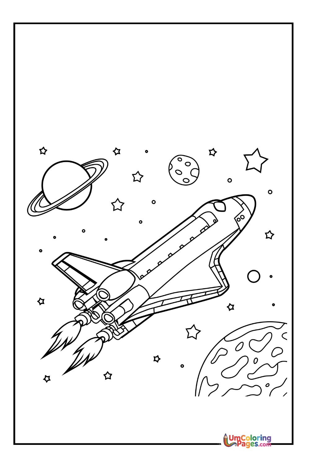 Space Shuttle coloring page 2 - free printable PDF
