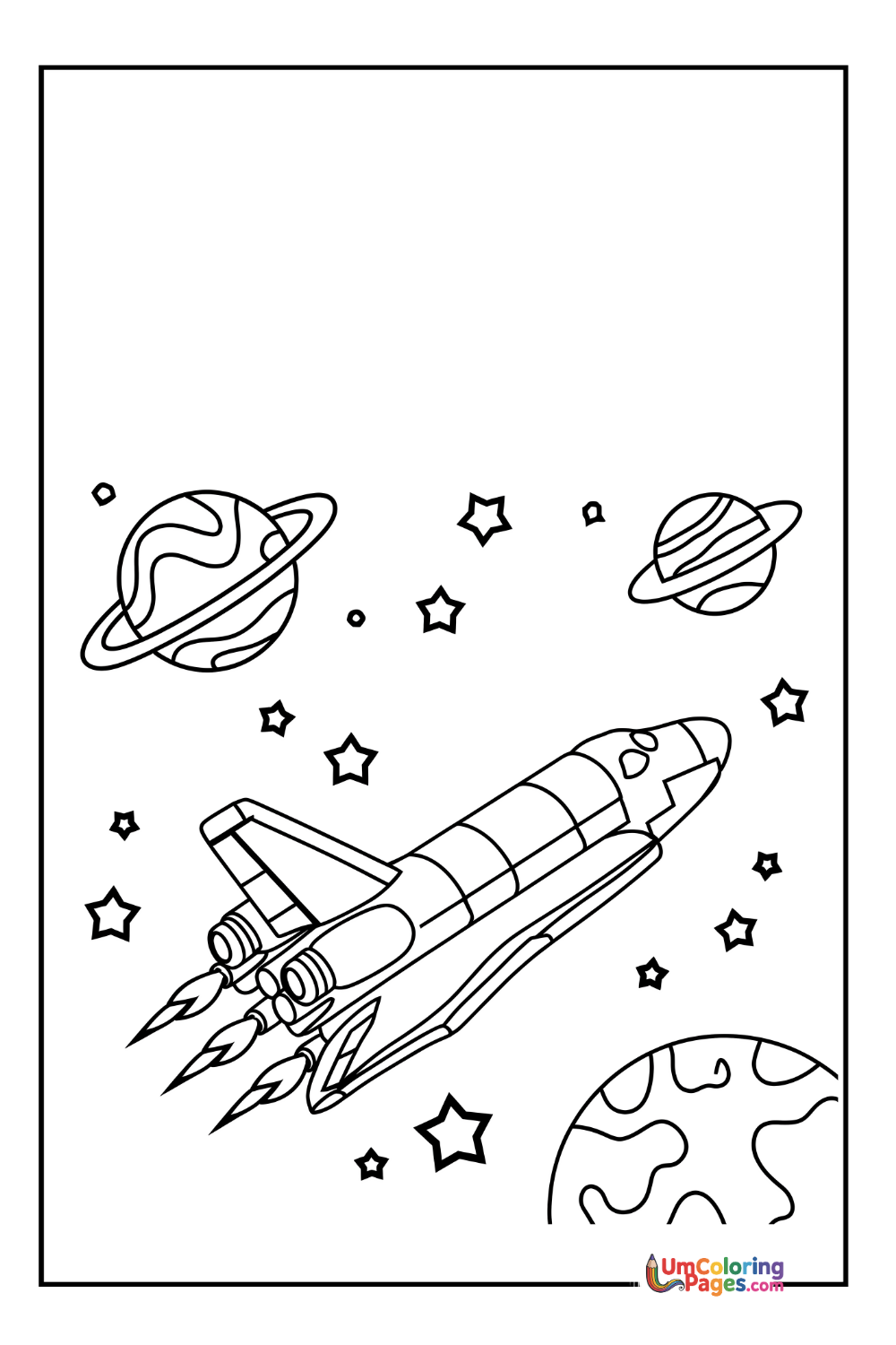 Space Shuttle coloring page 4 - free printable PDF